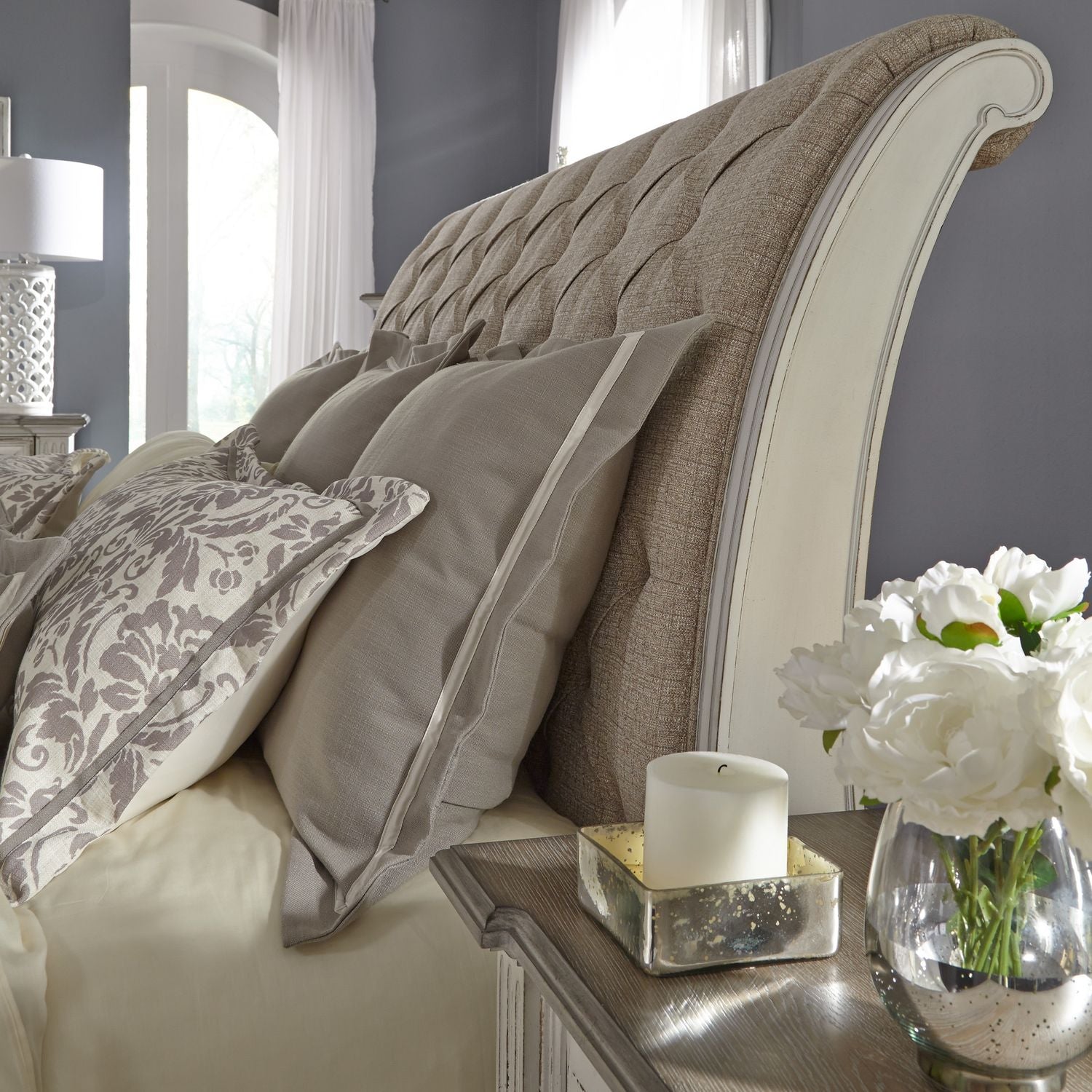 King Uph Sleigh Headboard
