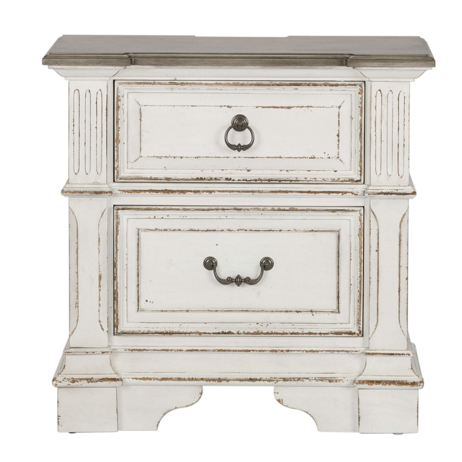 2 Drawer Night Stand w/ Charging Station
