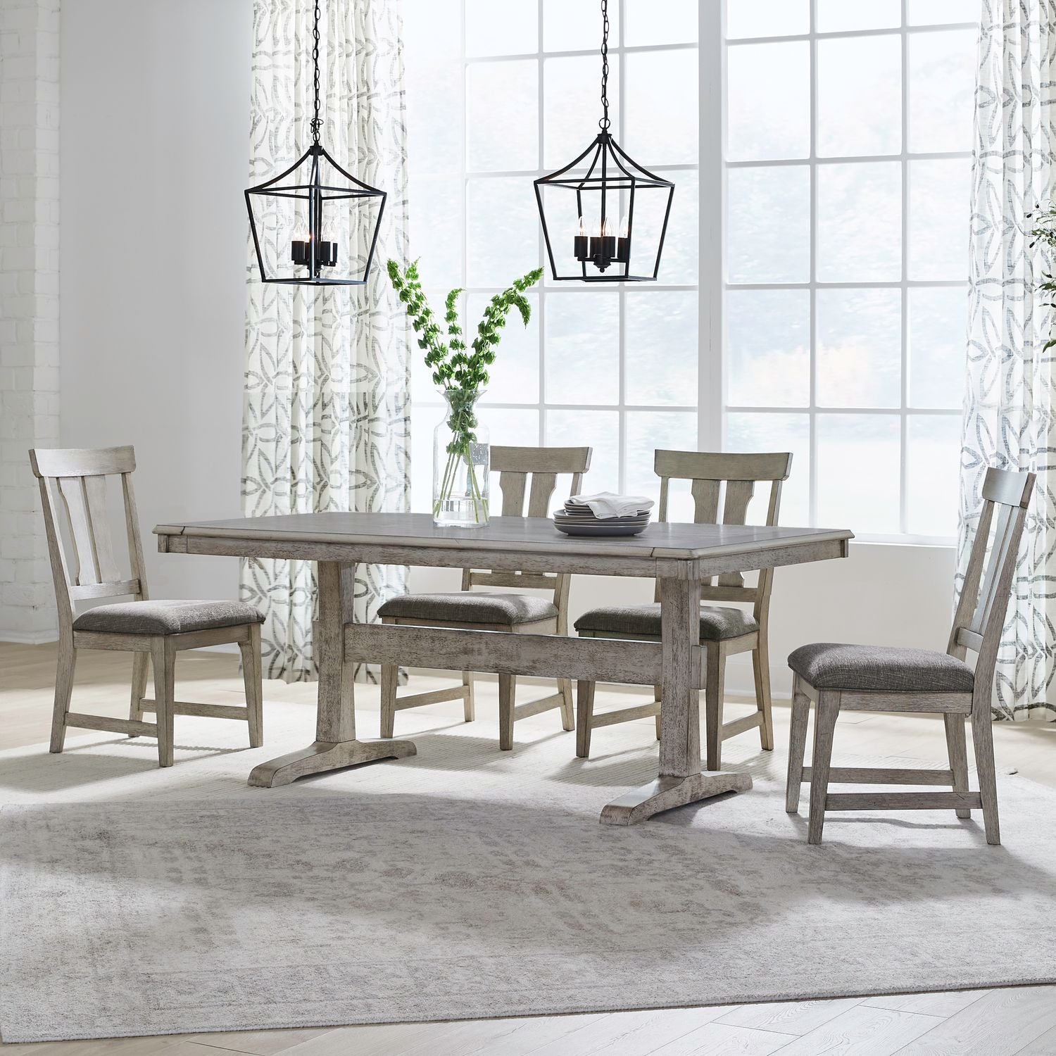5 Piece Trestle Table Set