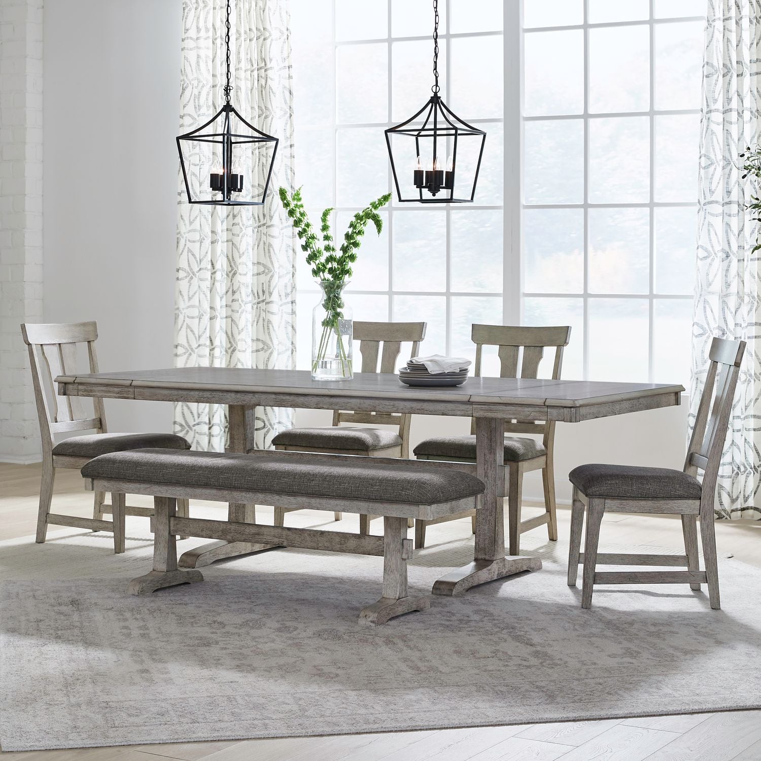 6 Piece Trestle Table Set