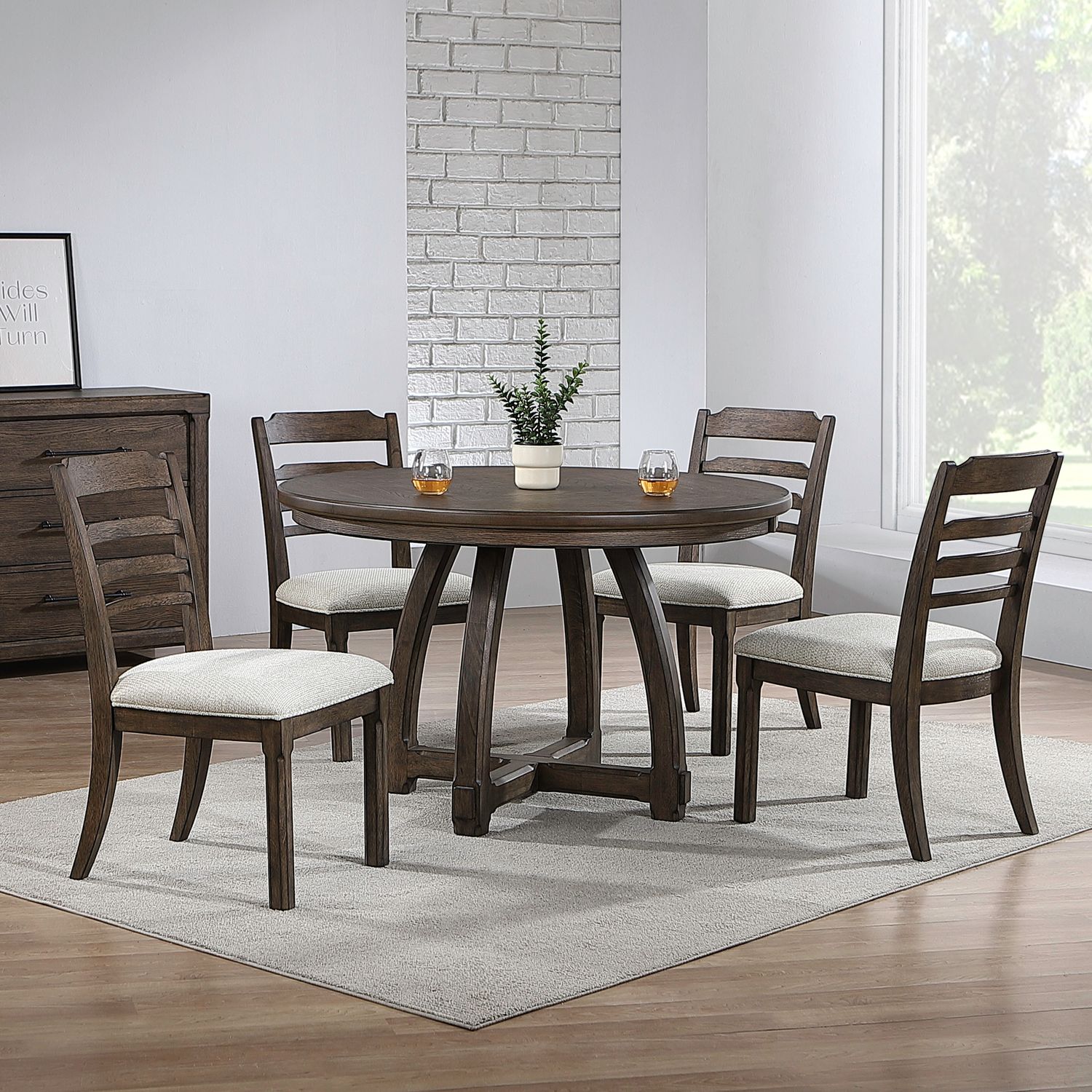 5 Piece Pedestal Table Set