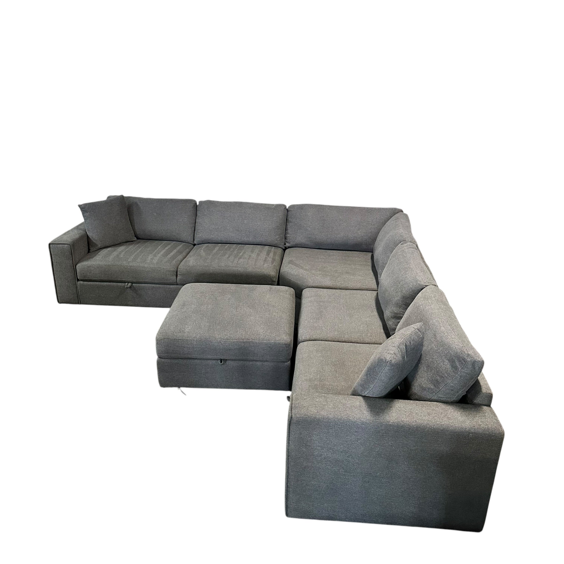 Corner Sectional with Storage in Navy Blue