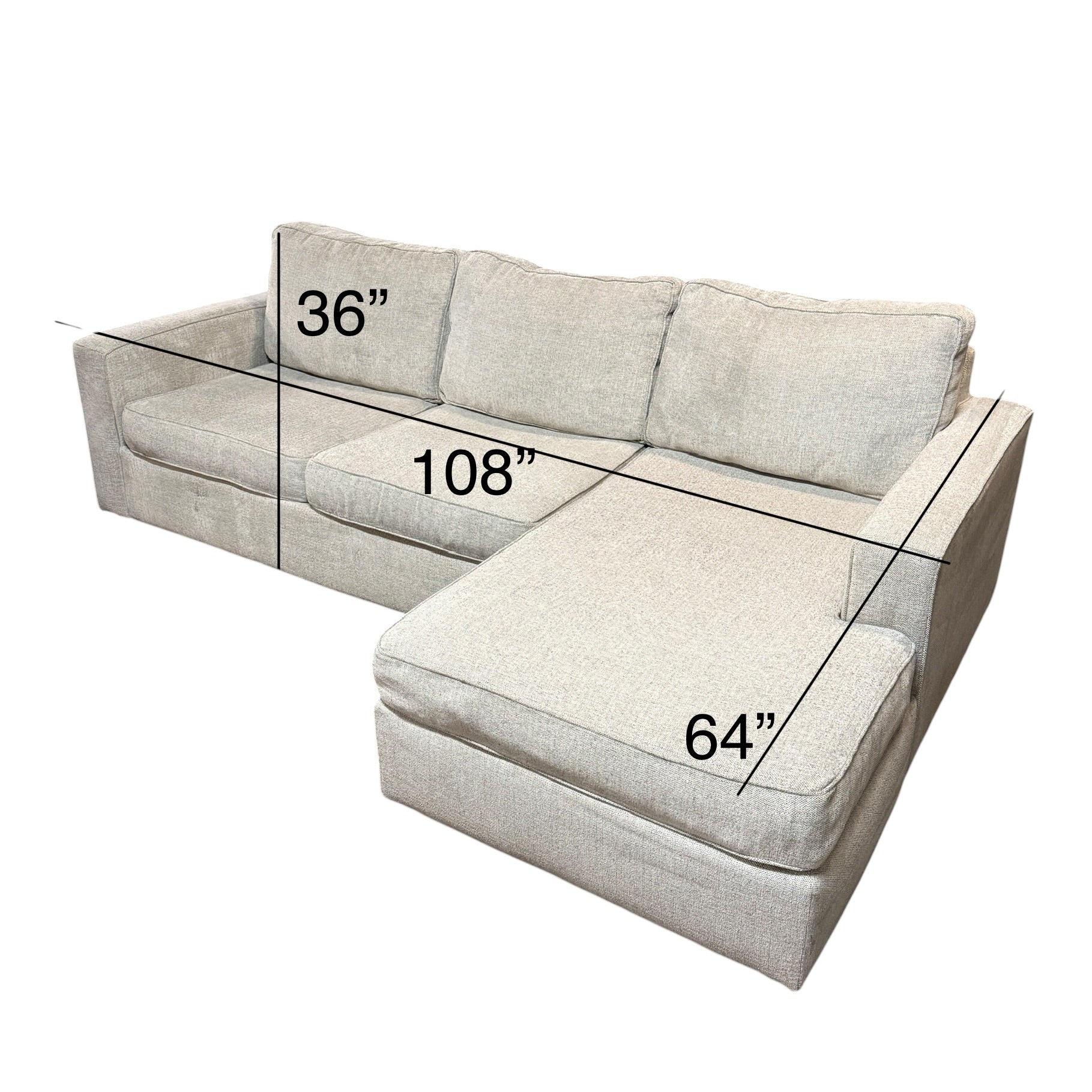 Sectional with RAF Chaise in Gray