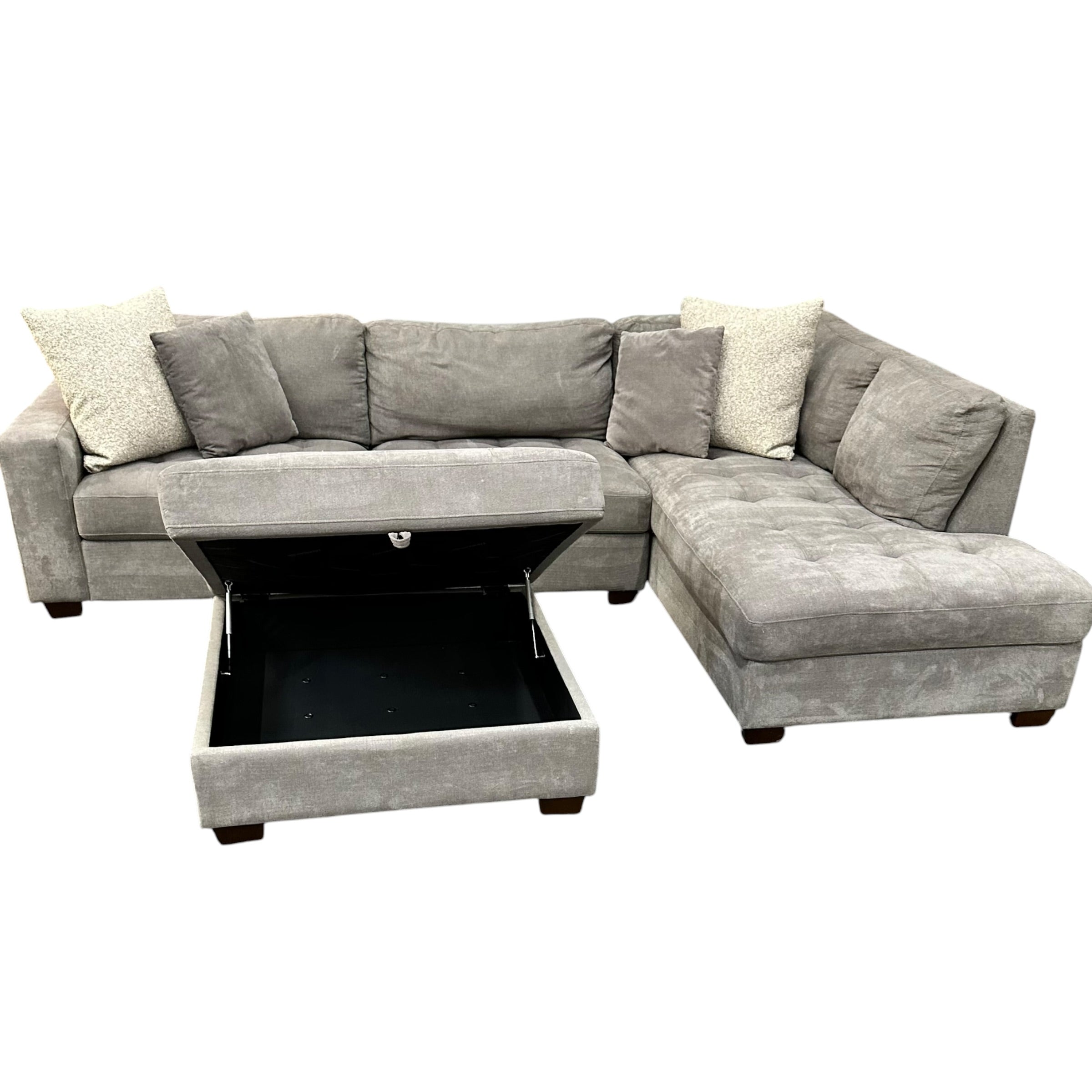 Sectional with RAF Bumper Chaise and Matching Ottoman