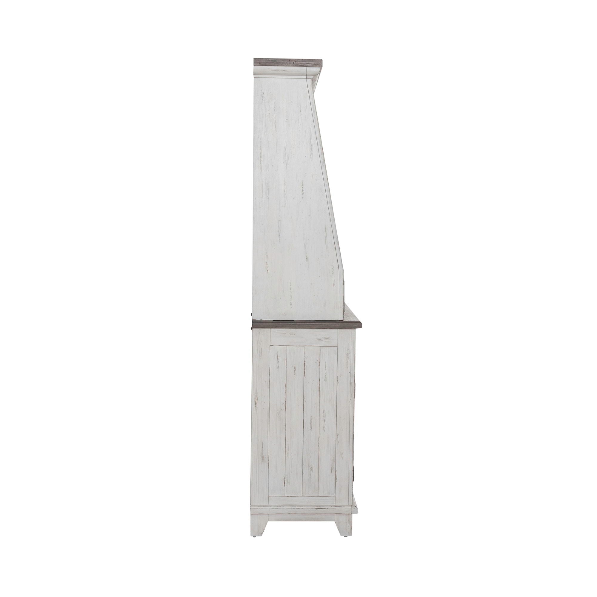 River Place - Server & Hutch - Riverstone White & Tobacco