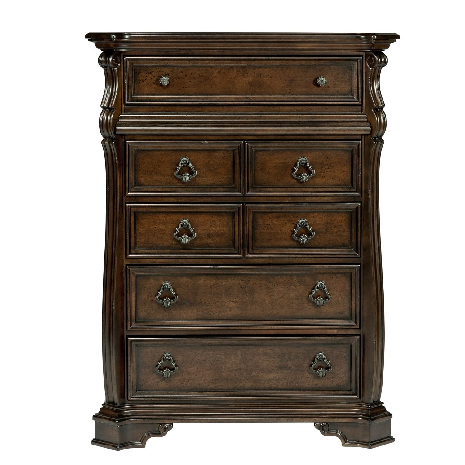 Queen Sleigh Bed, Dresser & Mirror, Chest, Night Stand