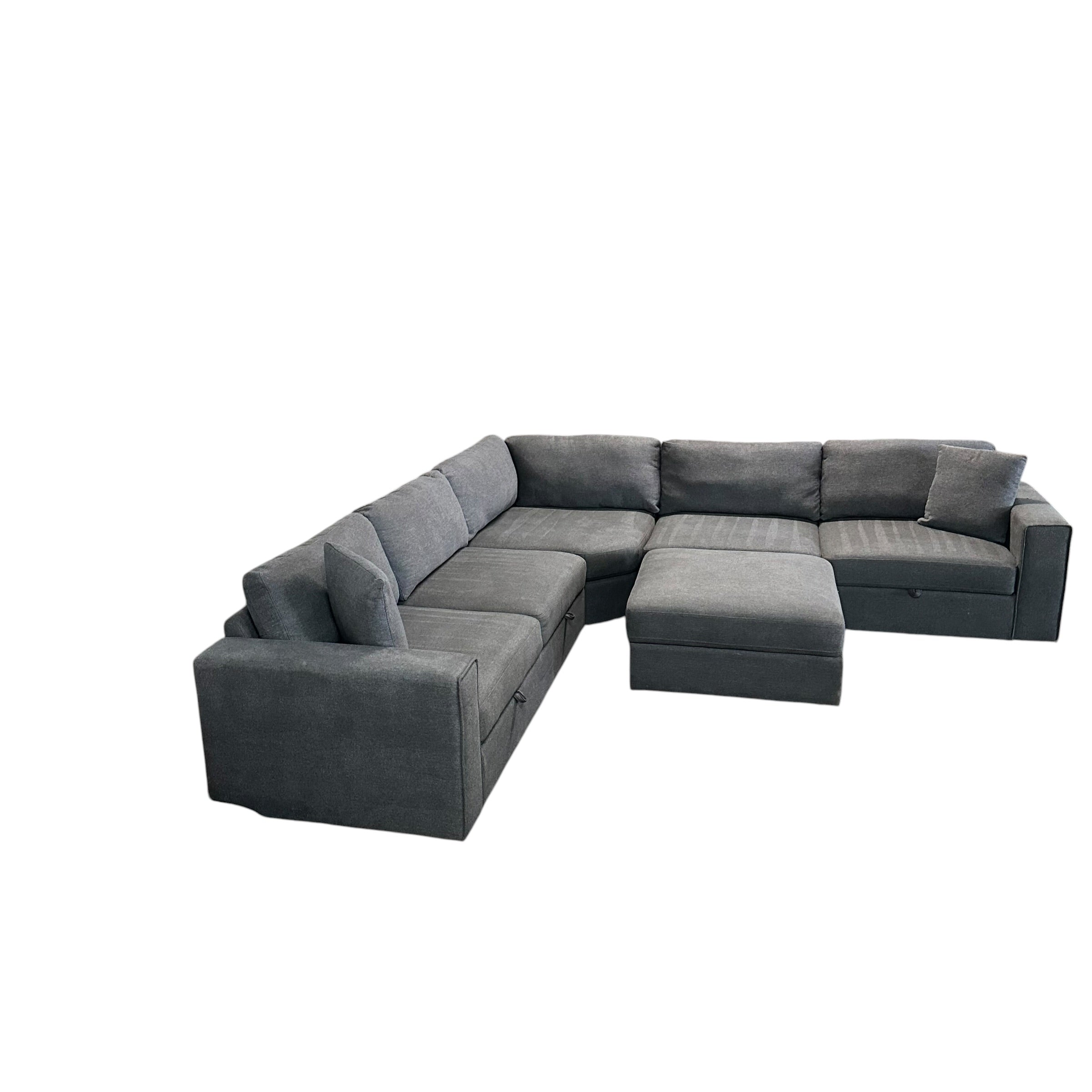Corner Sectional with Storage in Navy Blue