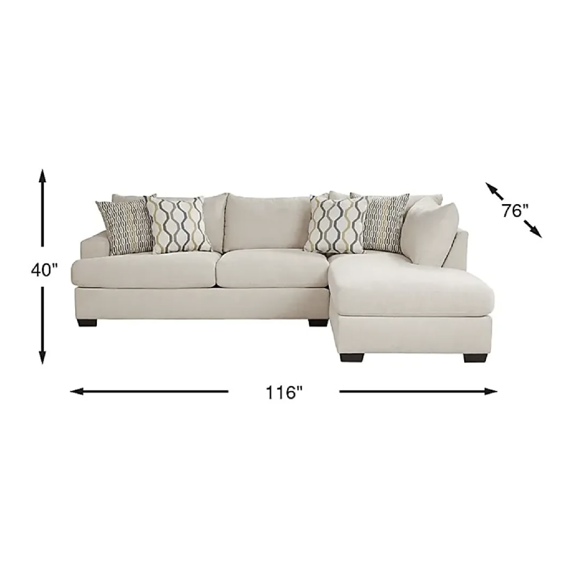 Sandburg Sectional with Bumper Chaise