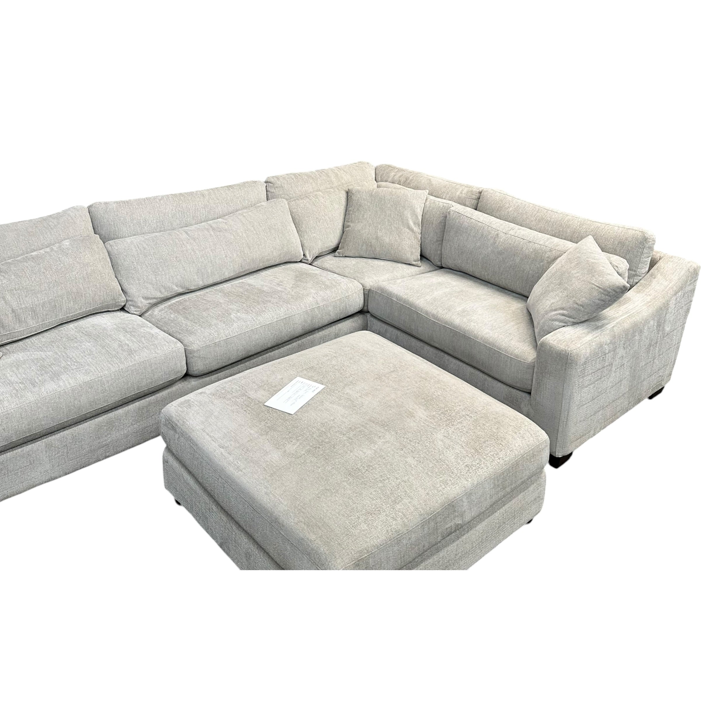 Corner Sectional with Matching Ottoman in Light Gray