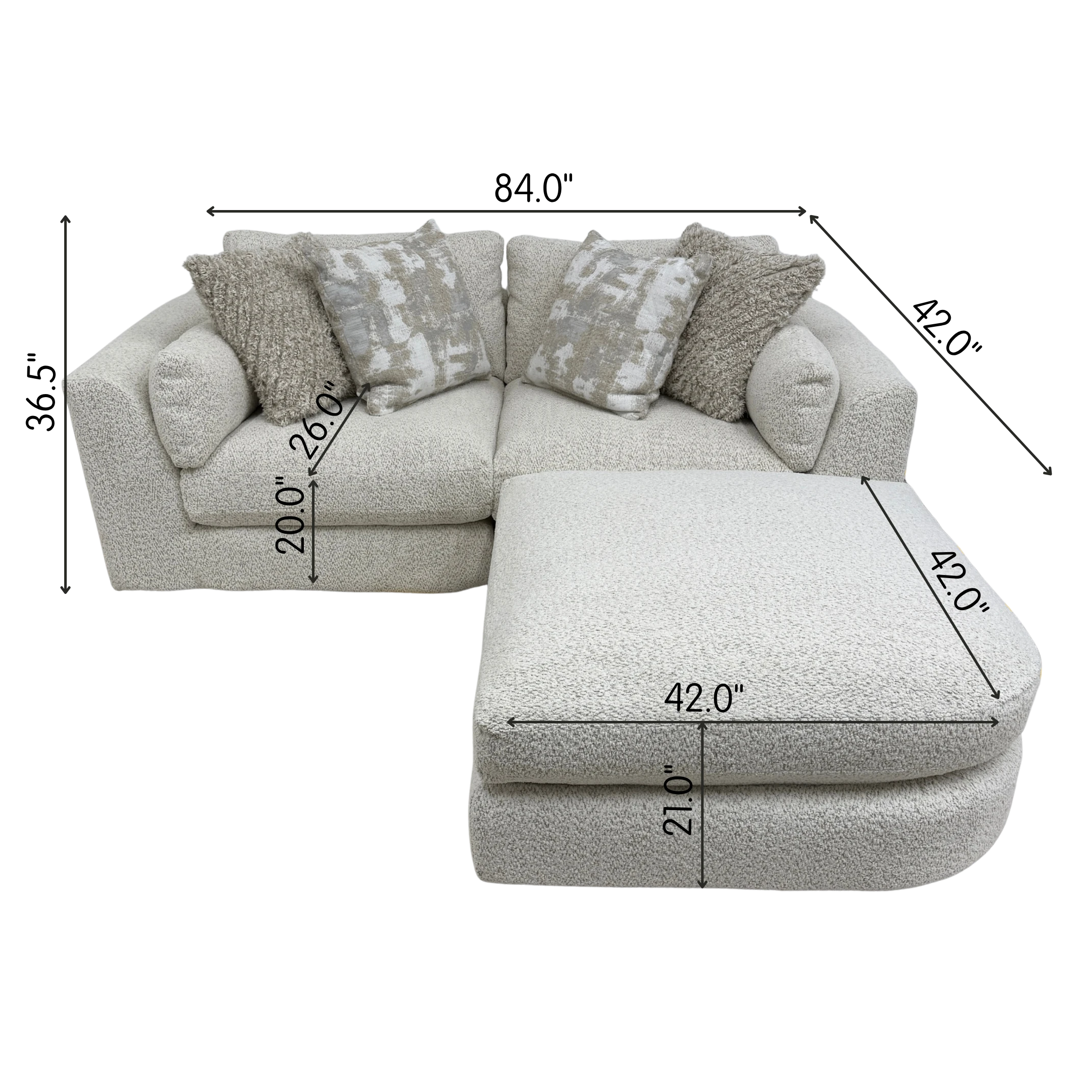Juniper 2-Piece Loveseat with Ottoman