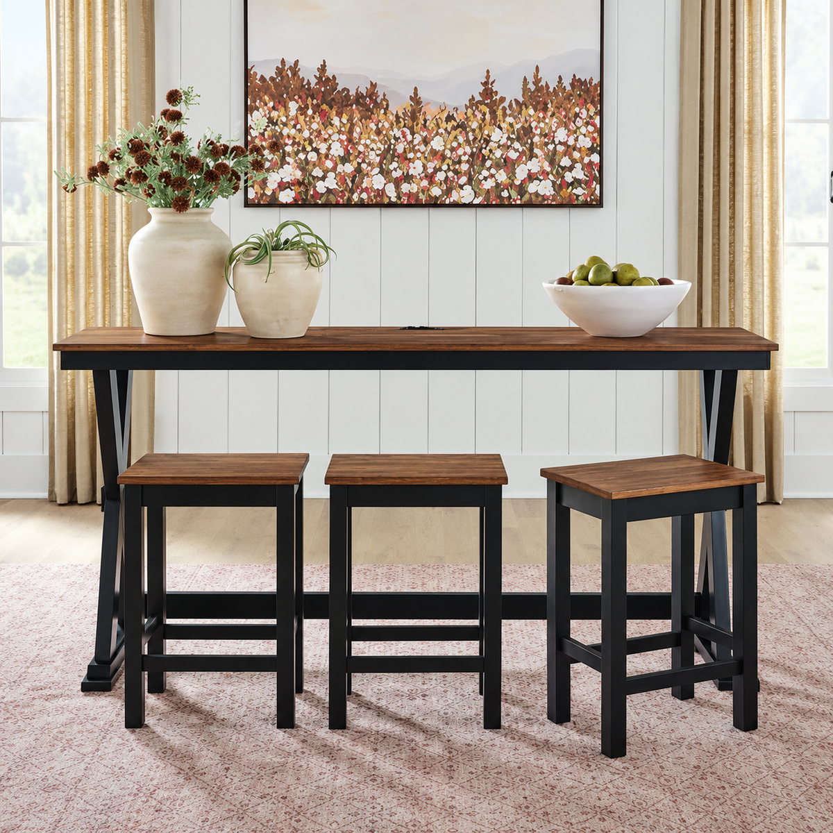Mila Rectangular Counter-Height Dining Table Set