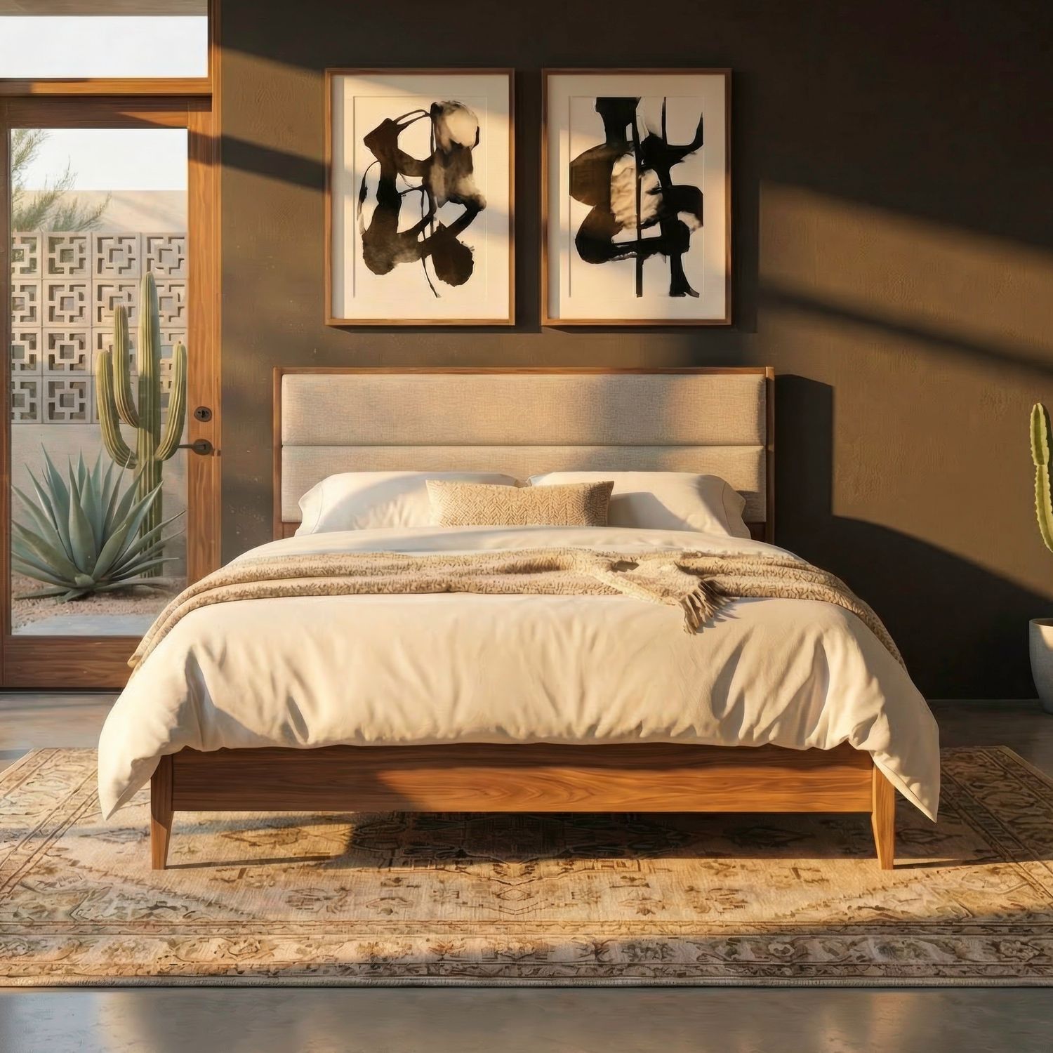 Queen Uph Platform Bed