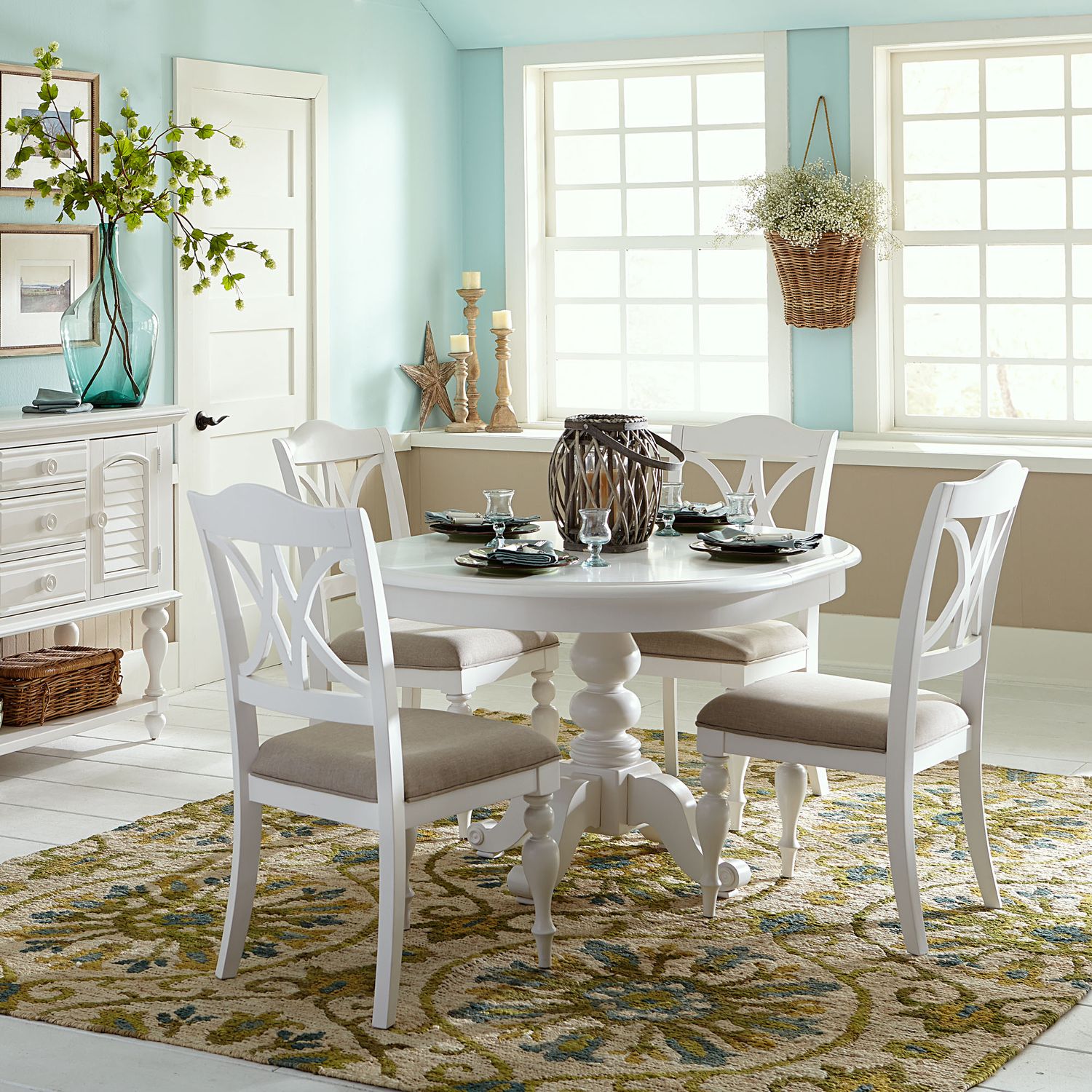 5 Piece Pedestal Table Set