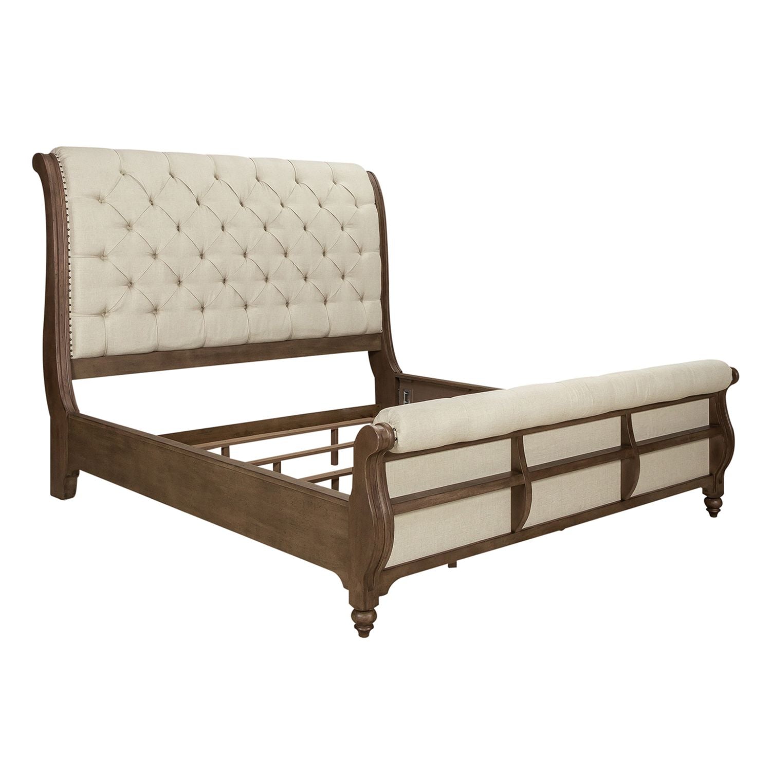 King Sleigh Bed, Dresser & Mirror