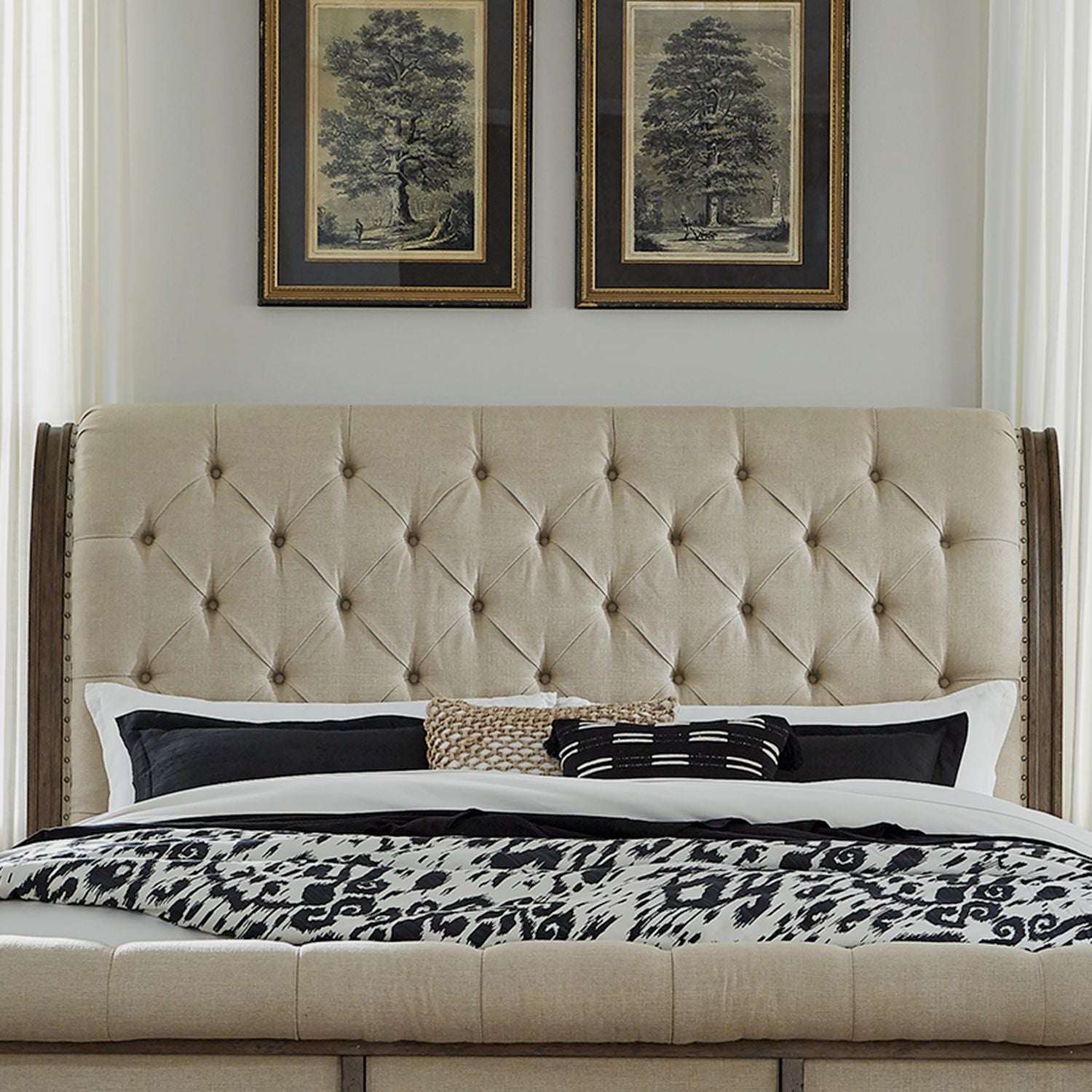 King Uph Sleigh Headboard