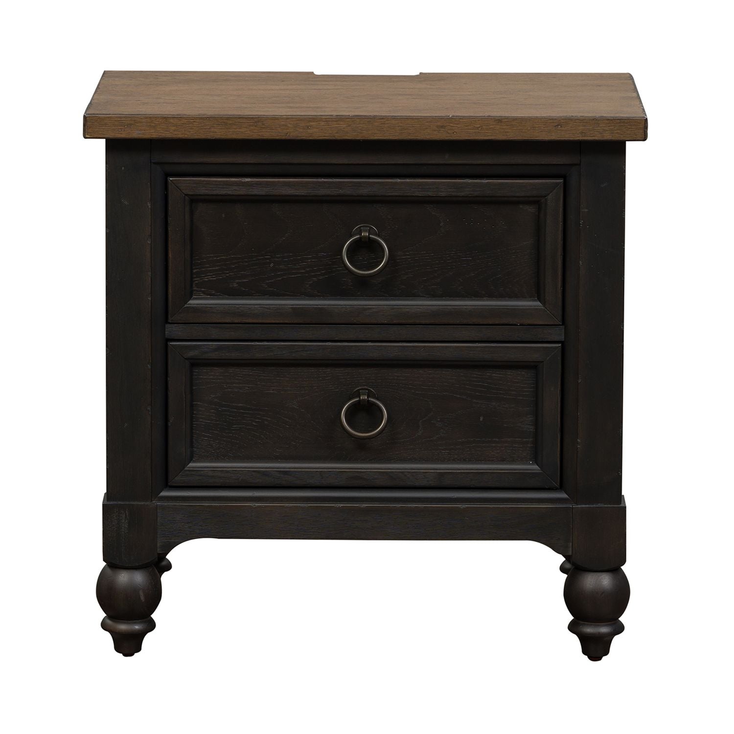 2 Drawer Night Stand w/ Charging Station - Black