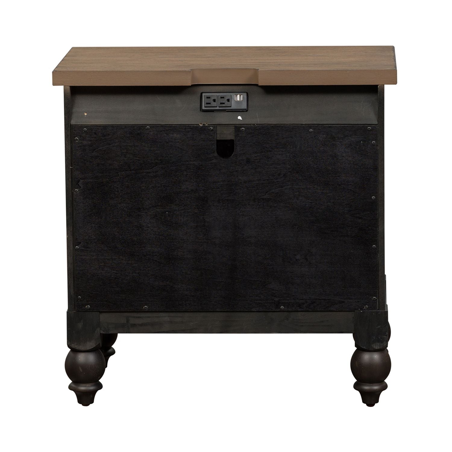 2 Drawer Night Stand w/ Charging Station - Black