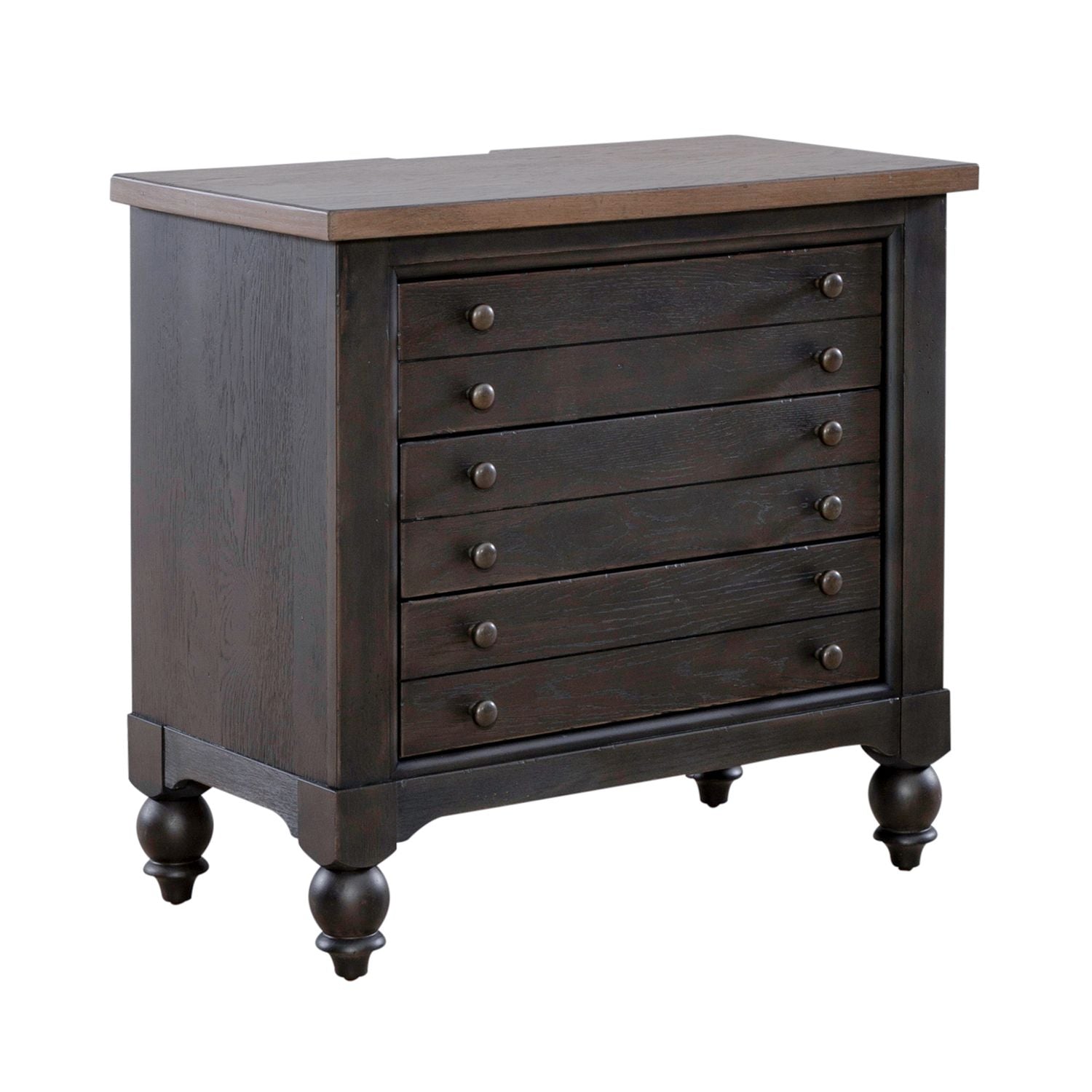 Bedside Chest w/ Charging Station - Black