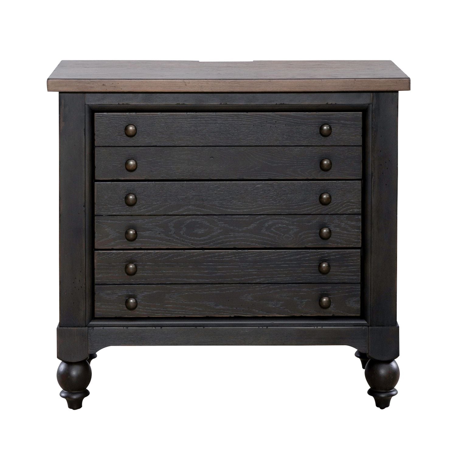 Bedside Chest w/ Charging Station - Black