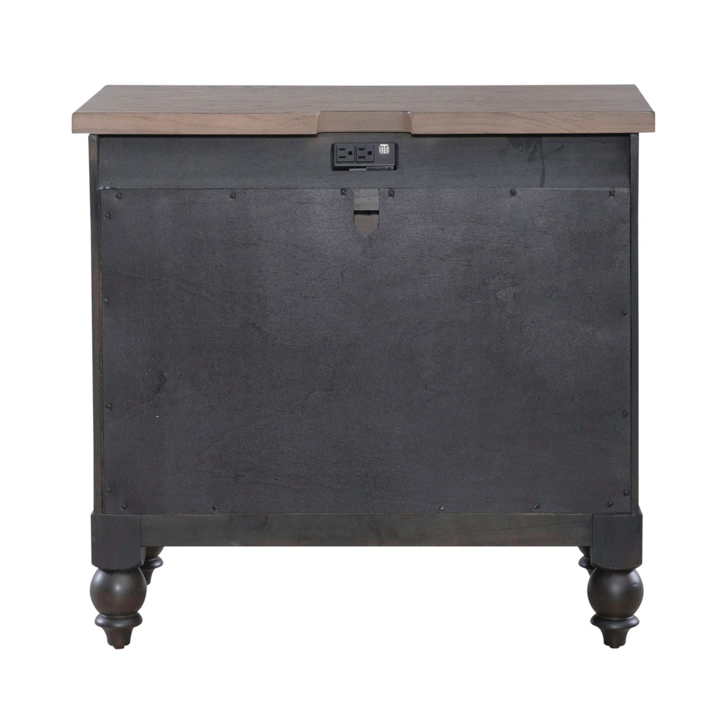 Bedside Chest w/ Charging Station - Black