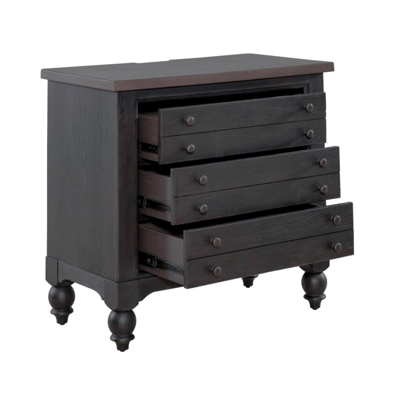 Bedside Chest w/ Charging Station - Black
