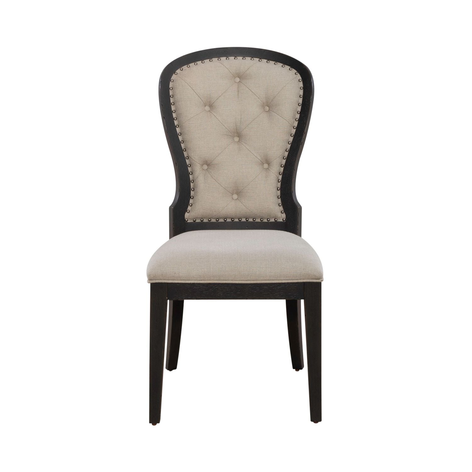 Uph Tufted Back Side Chair - Black