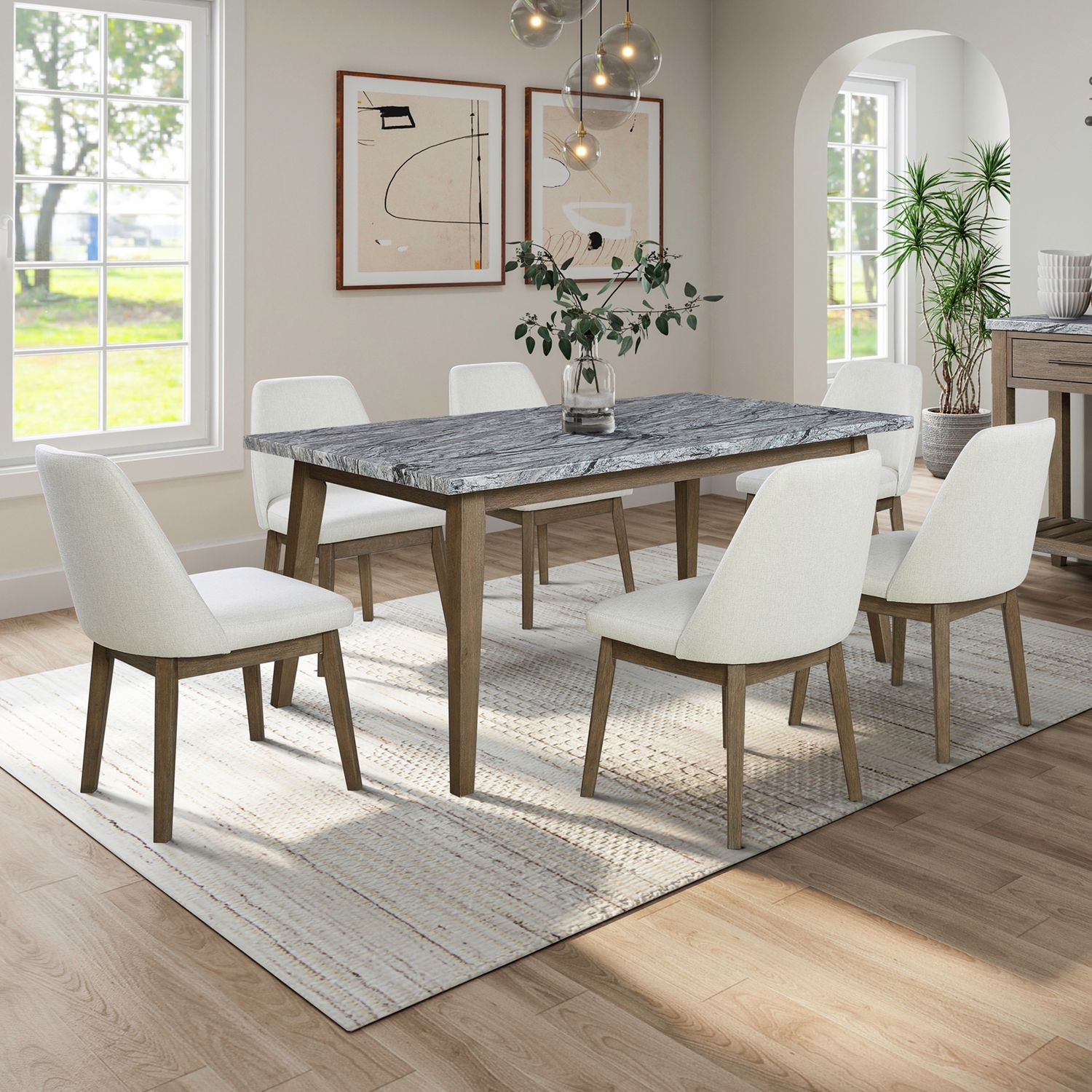 7 Piece Rectangular Table Set