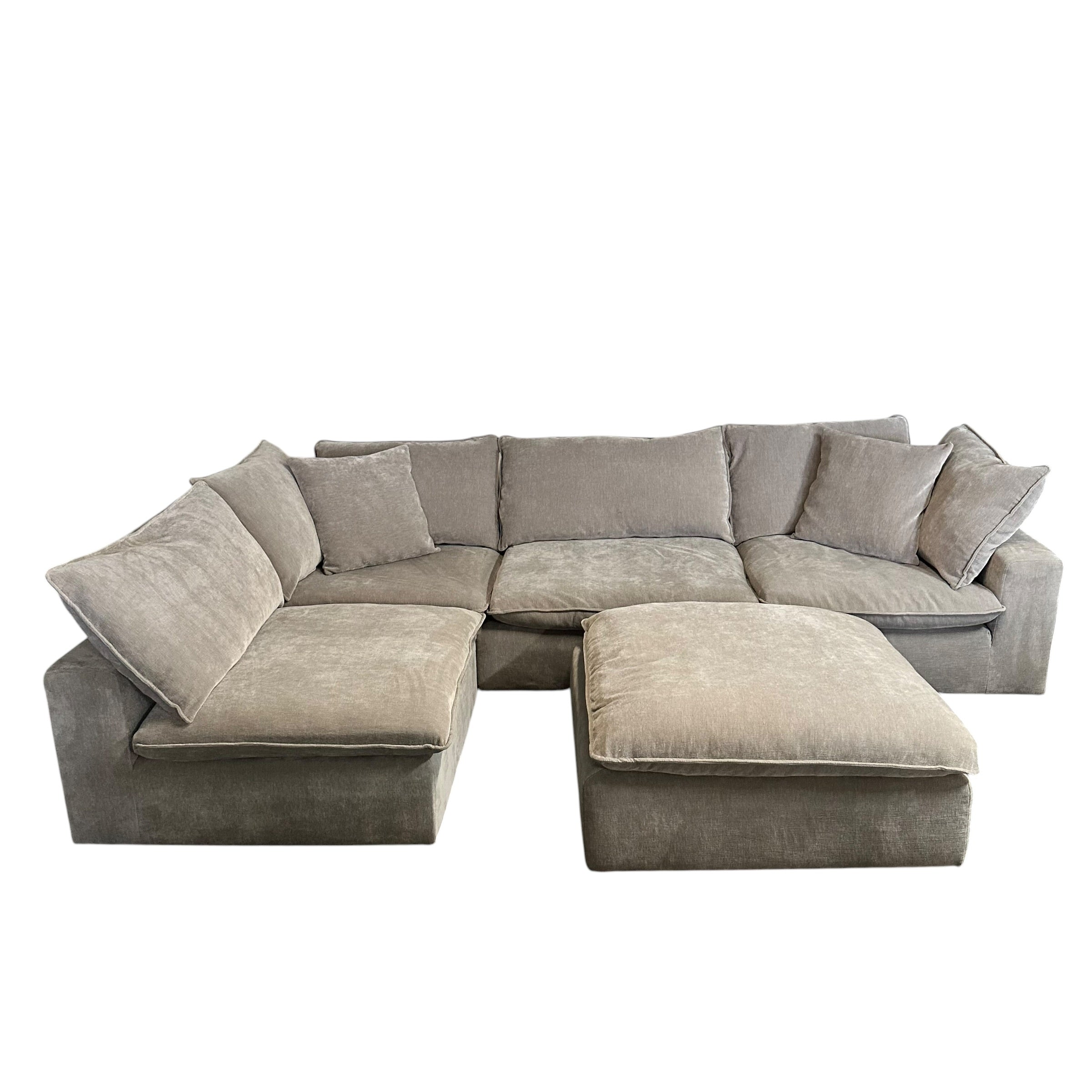 5 Pc Modular Cloud Sectional in Gray