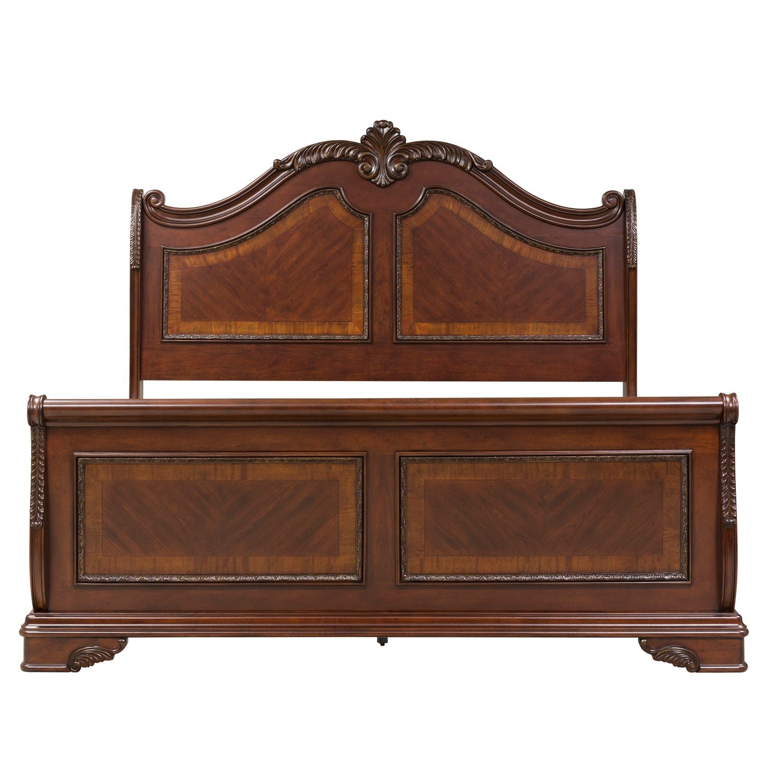 King Sleigh Bed, Dresser & Mirror, Chest