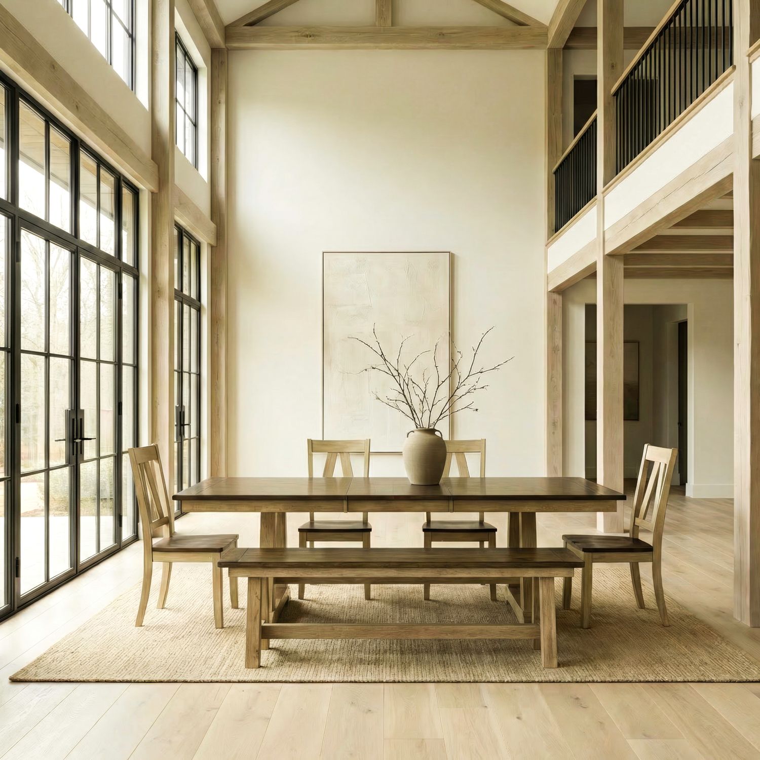 6 Piece Trestle Table Set