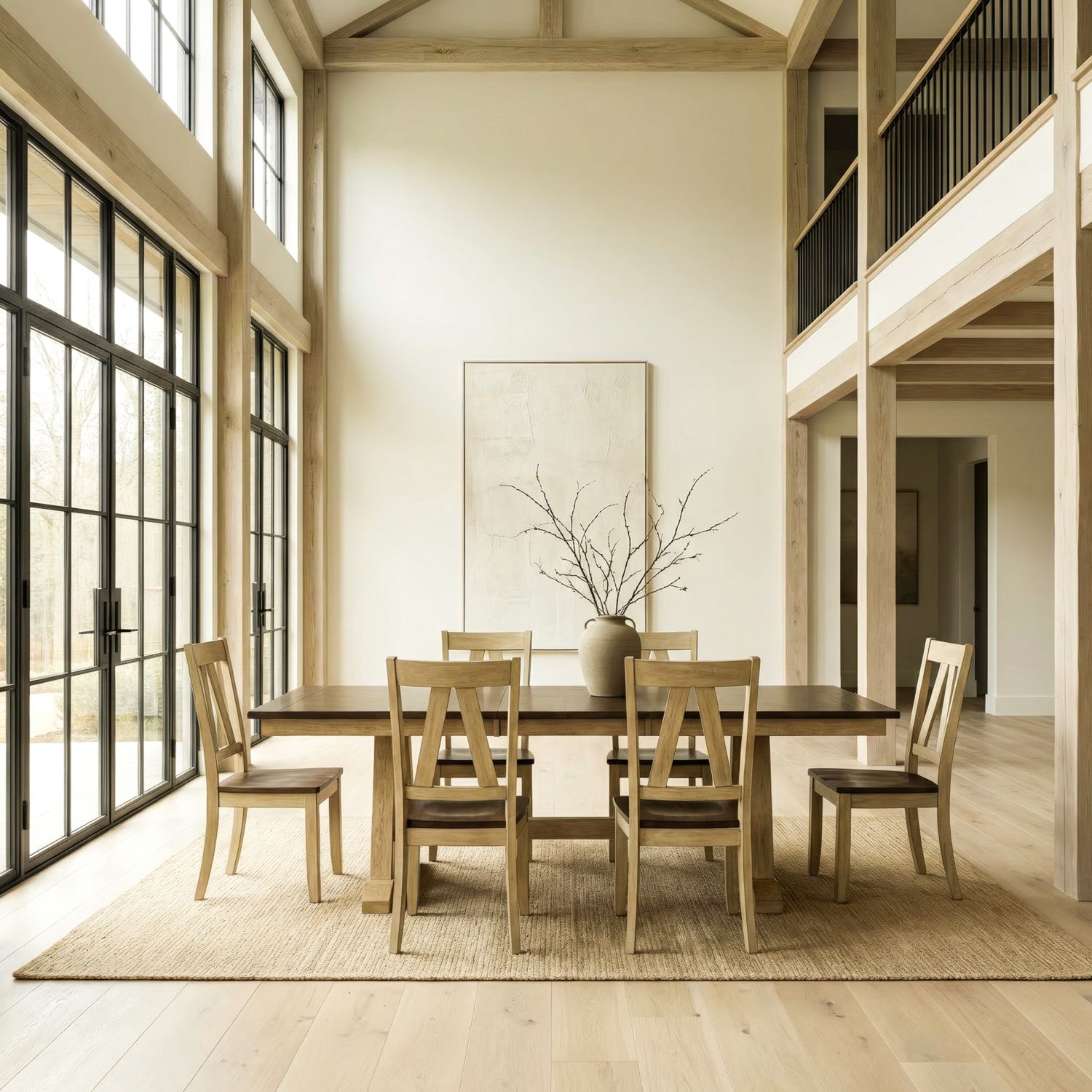 7 Piece Trestle Table Set