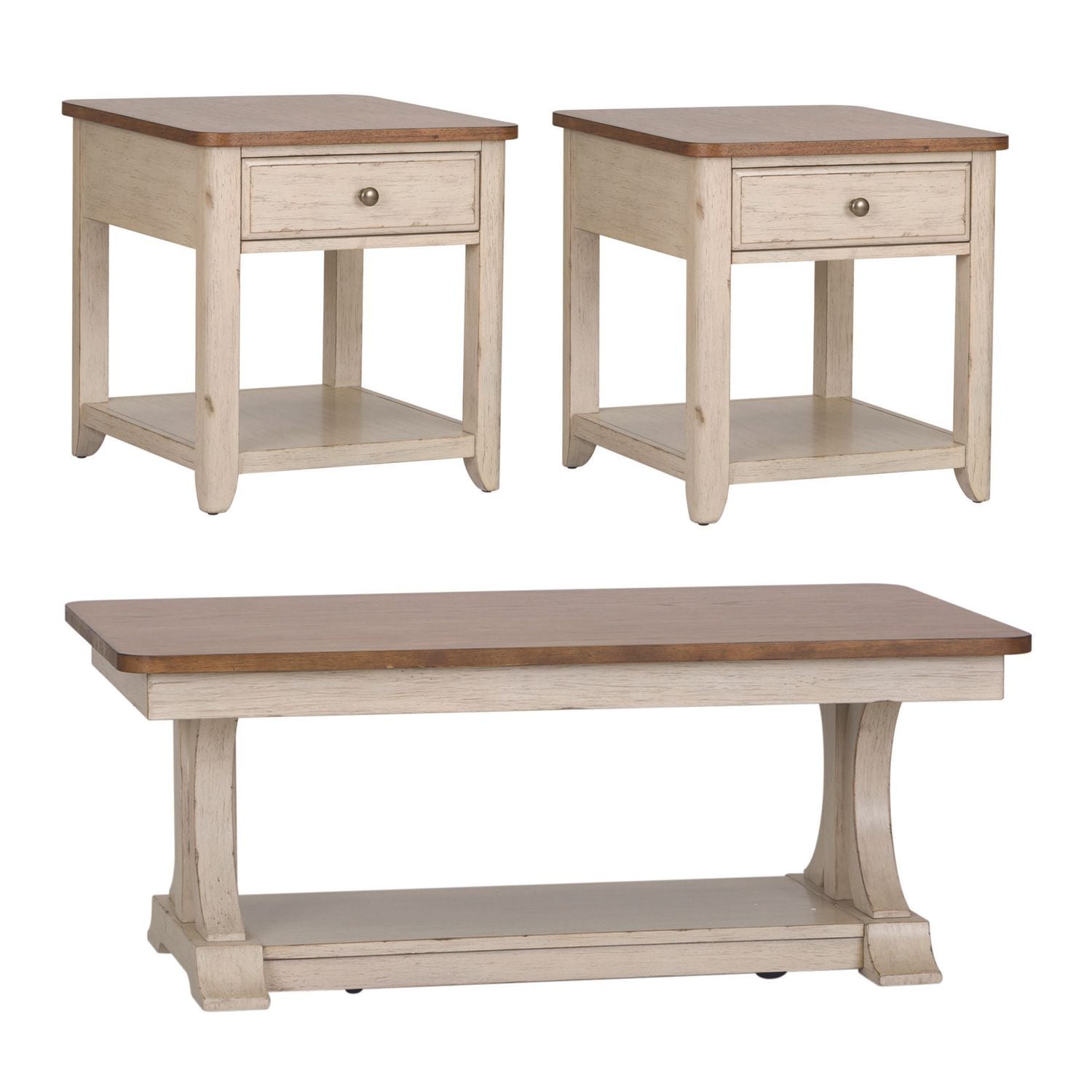 3 Piece Set (1-Cocktail 2-End Tables)
