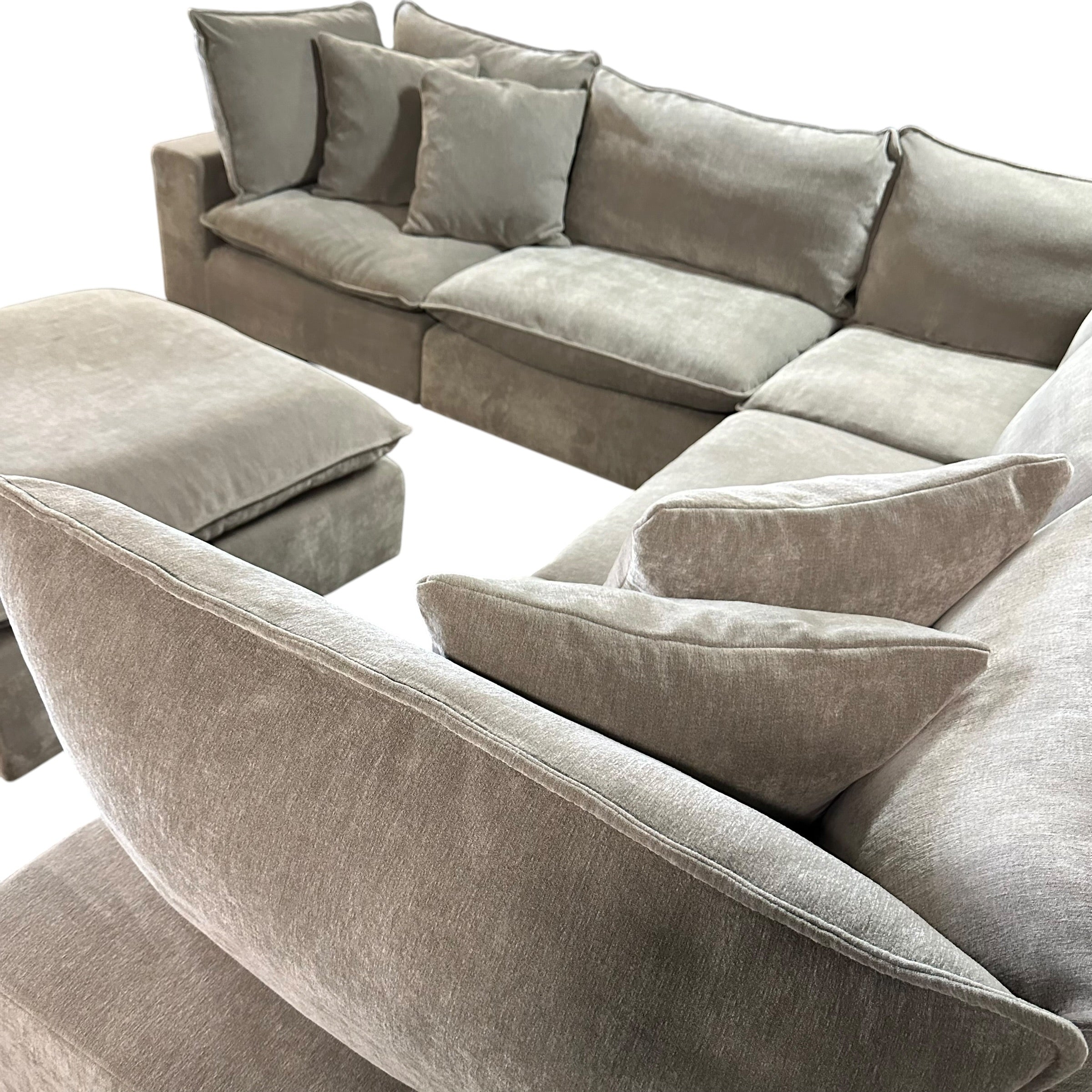 Serene 6-piece Fabric Modular Sectional, Taupe