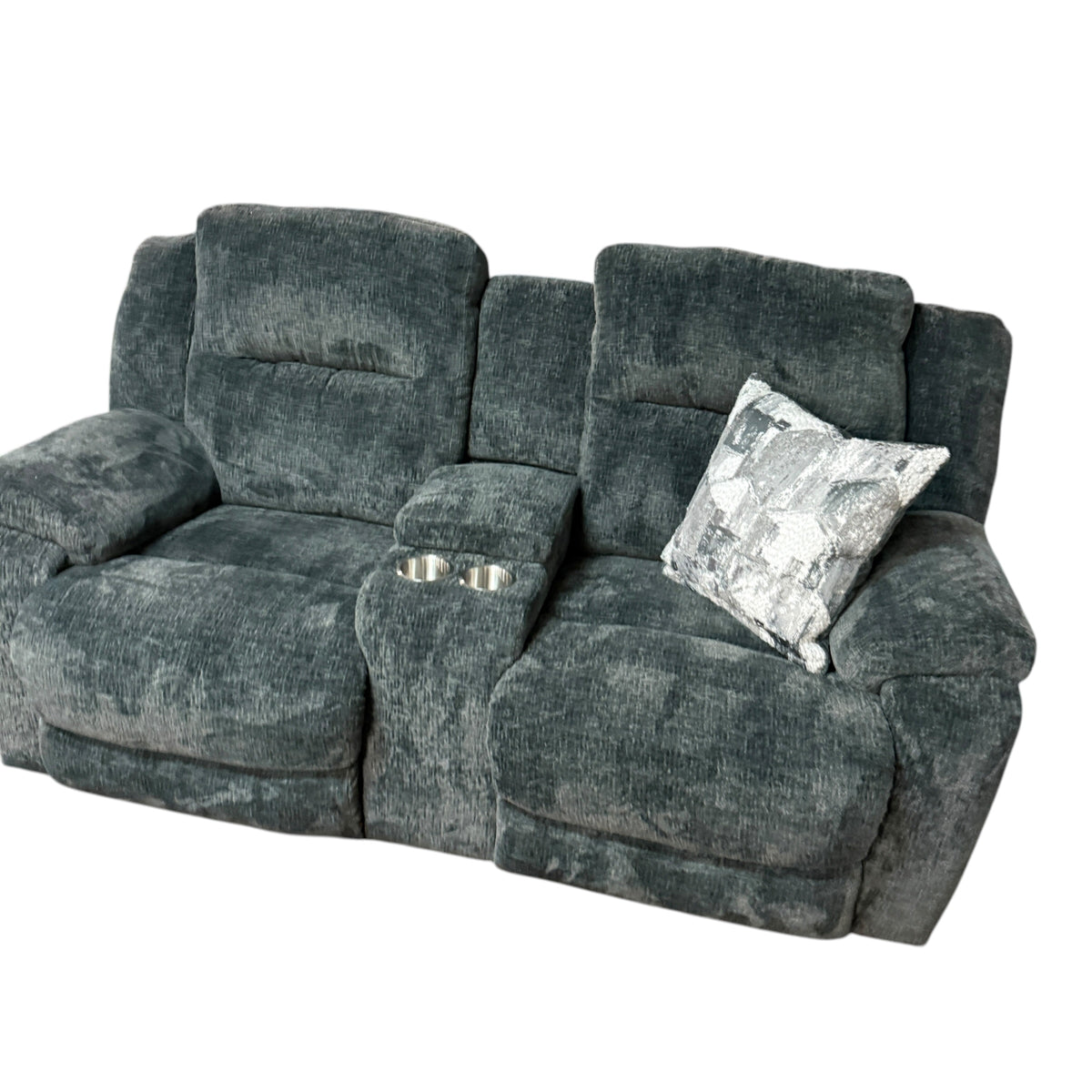Charcoal Gray Electric Recliner Loveseat
