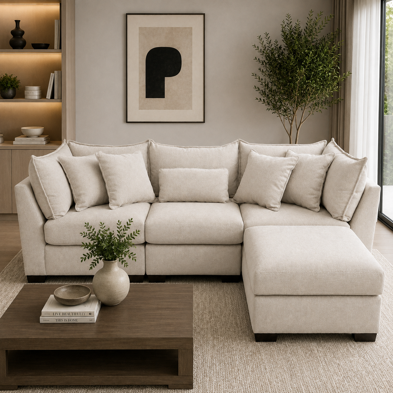 Alina 3 Pc Sofa with Storage Ottoman
