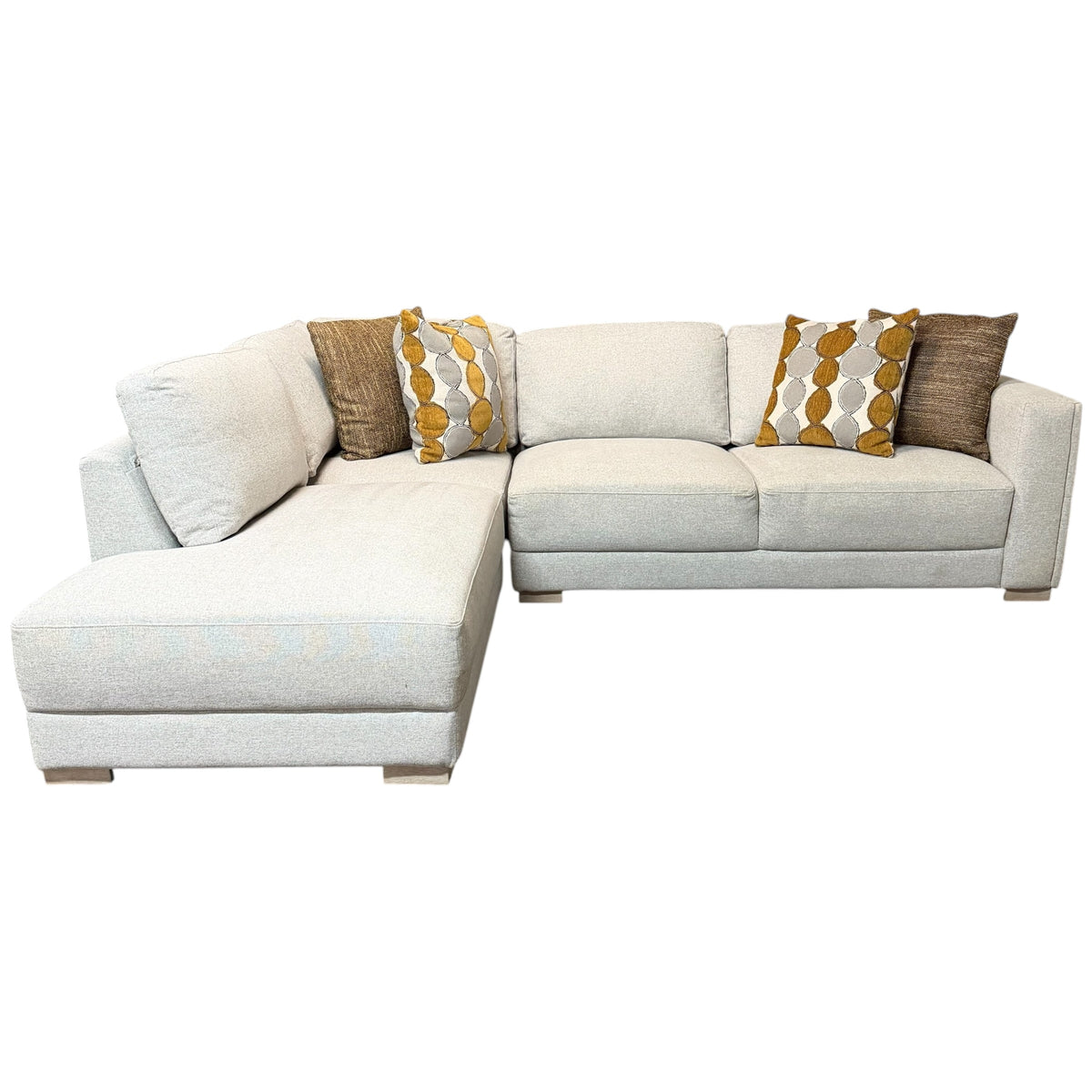 Light Gray LAF Bumper Chaise Sectional