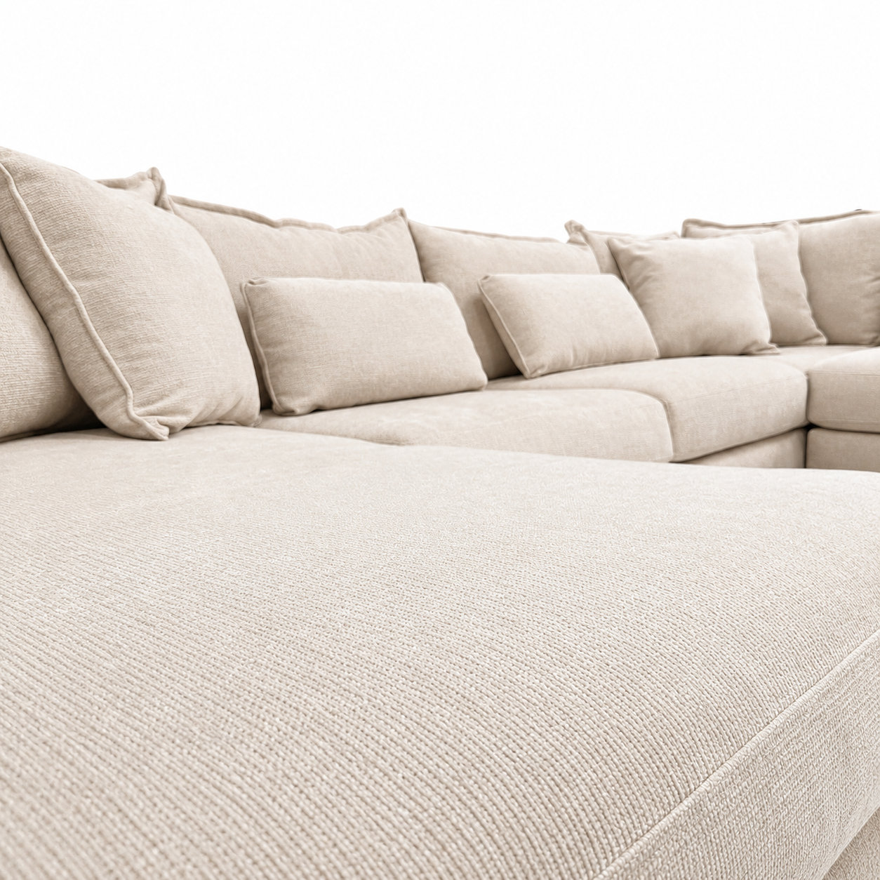 Alina 6 Piece Left Chaise U Shape Sectional in Ivory