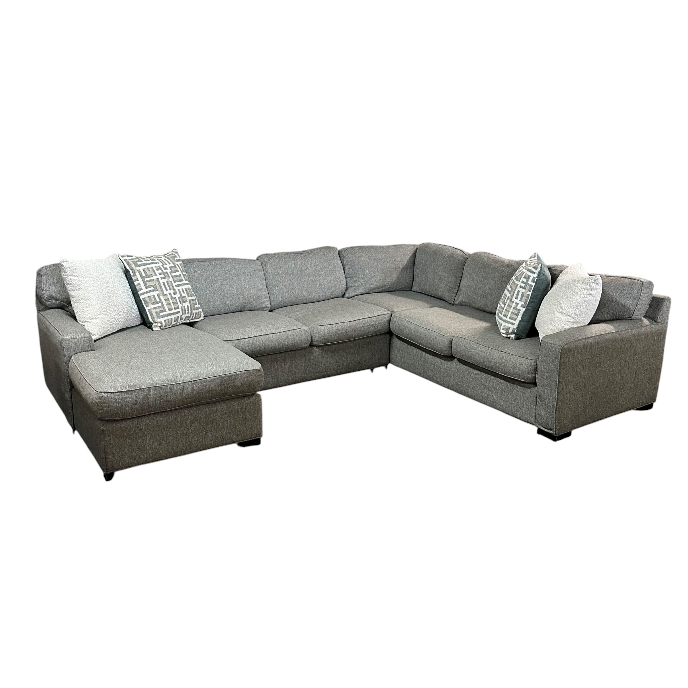 U Shape Sectional with LAF Chaise in Gray