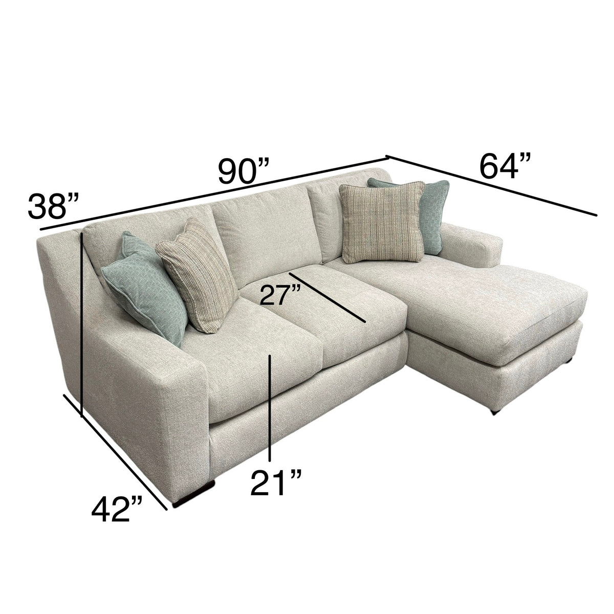 Vance Sectional with Right Arm Facing Chaise