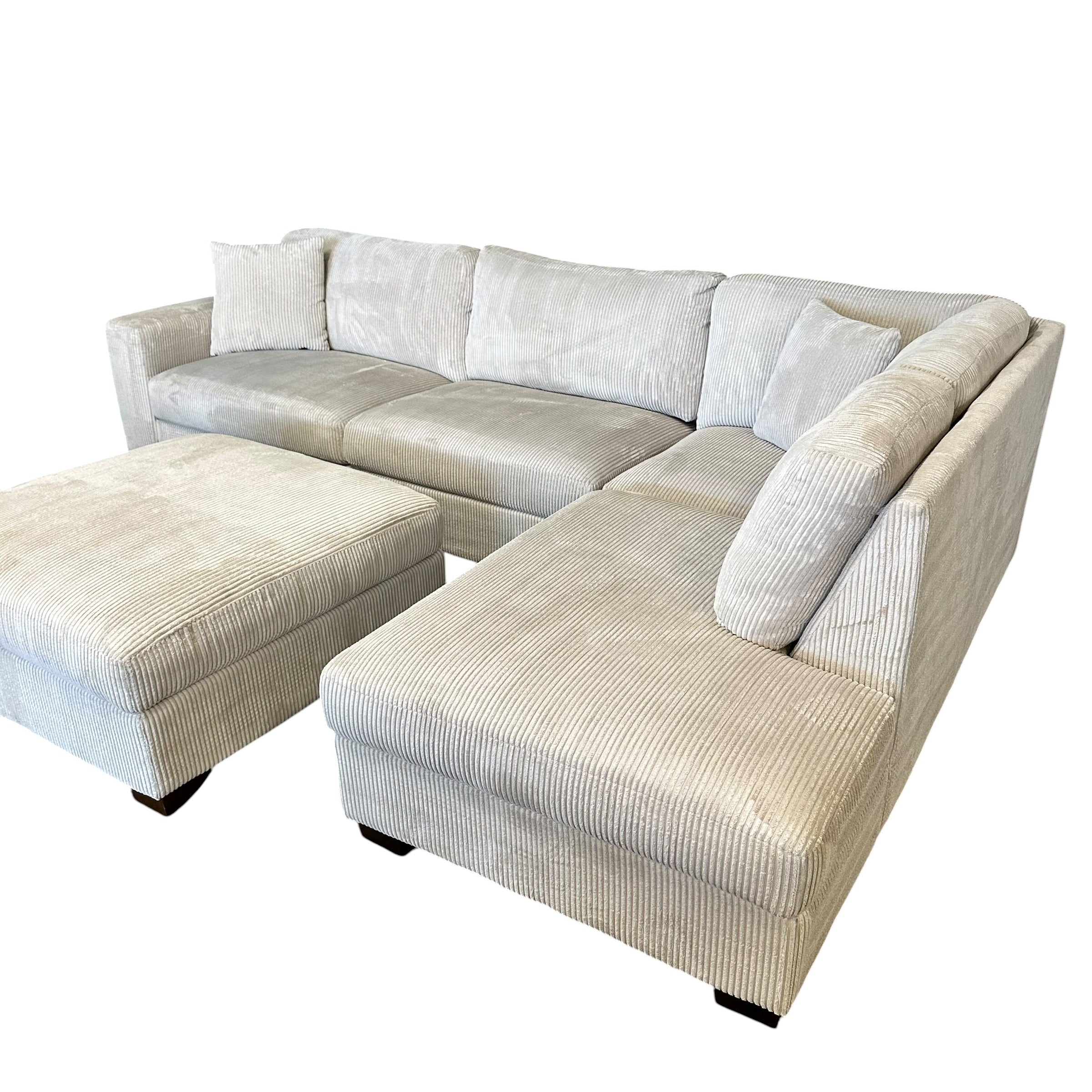 Sectional with RAF Bumper Chaise and Matching Ottoman