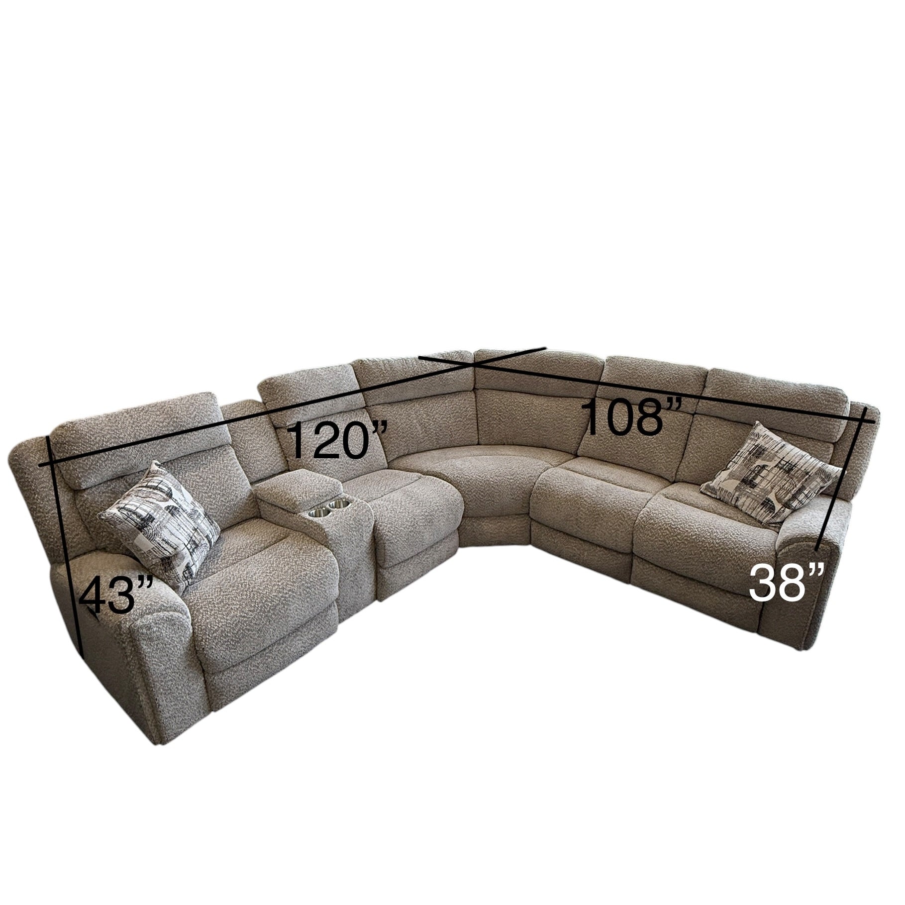 Recliner Sectional in Gray