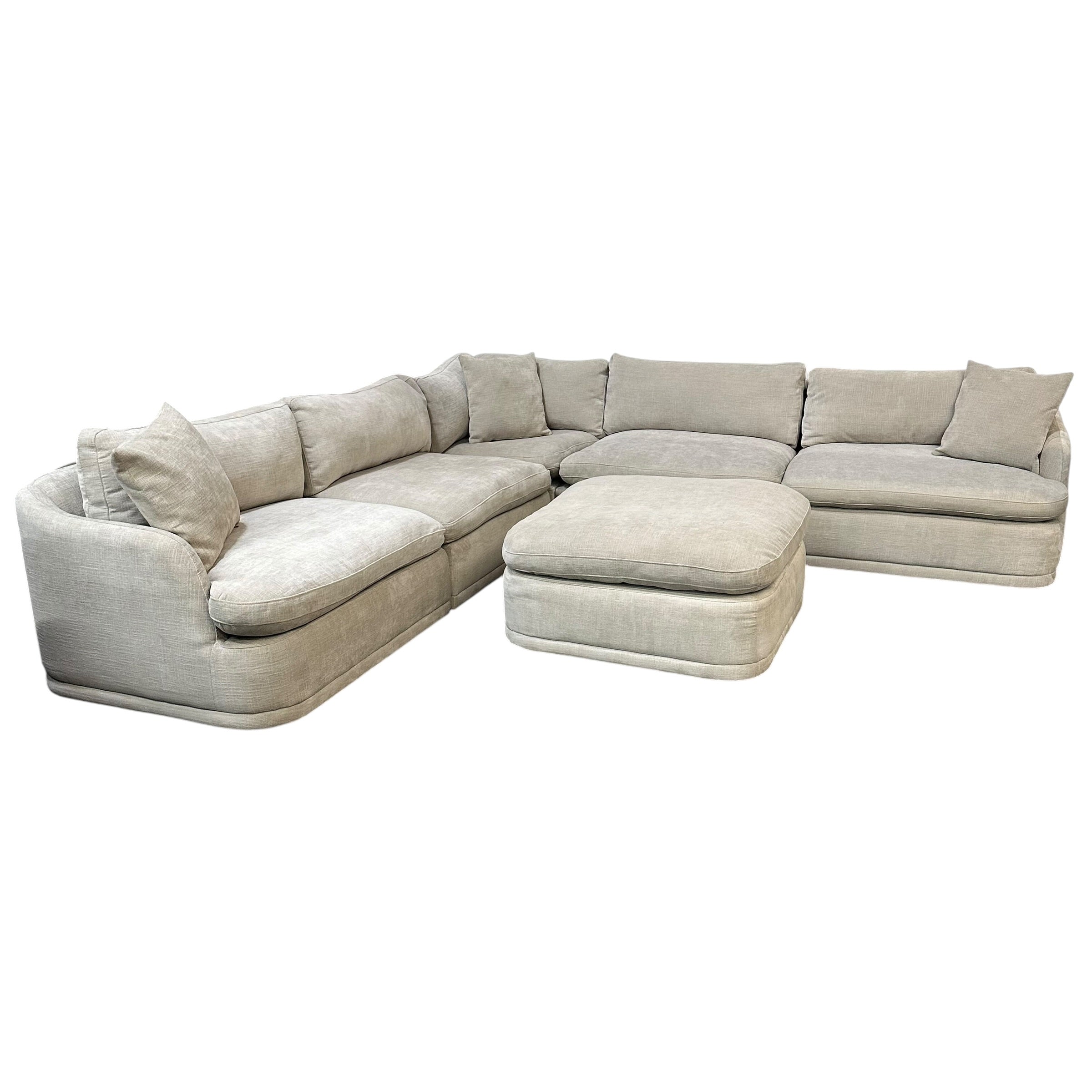 Modular 6 Pc Sectional Cloud Sofa in Gray