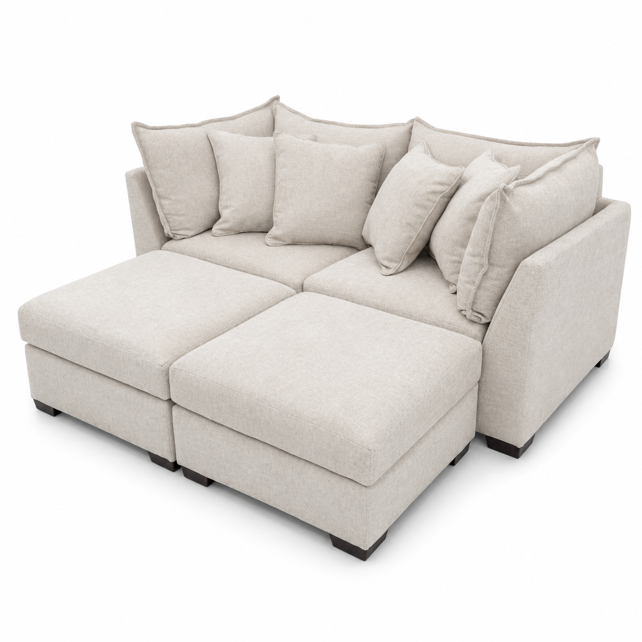 Alina 2 Pc Loveseat with Double Storage Ottomans