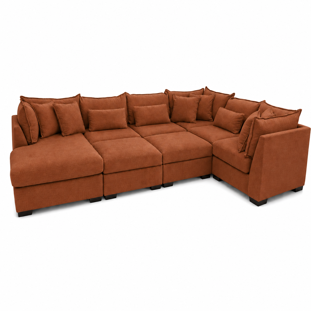 Alina 6 Pc Left Chaise U Shape Sectional with Double Storage Chaise
