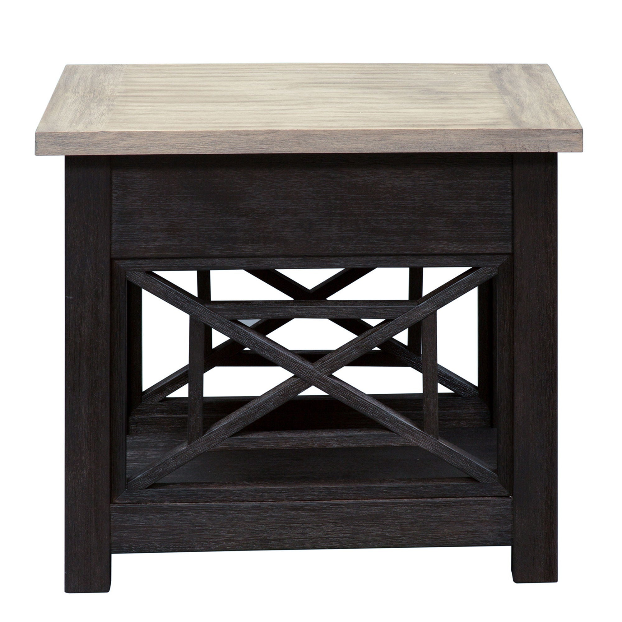 Heatherbrook - Drawer End Table - Charcoal & Ash
