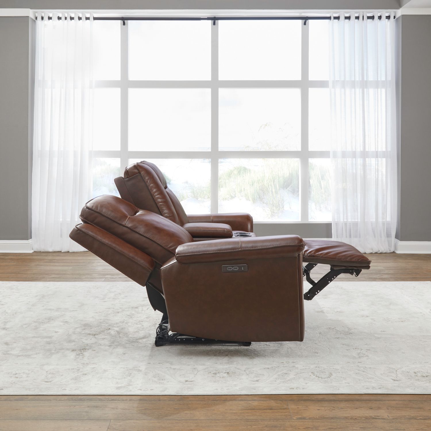 Loveseat w/Console P2 - Cognac