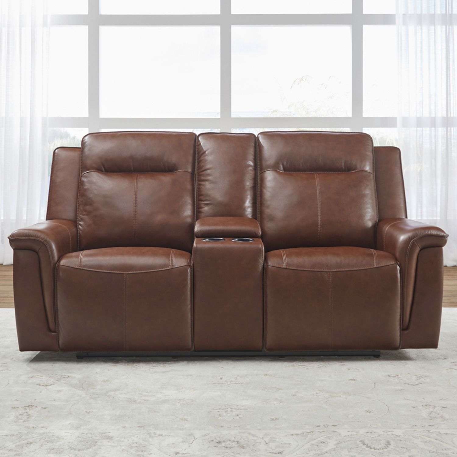 Loveseat w/Console P2 - Cognac