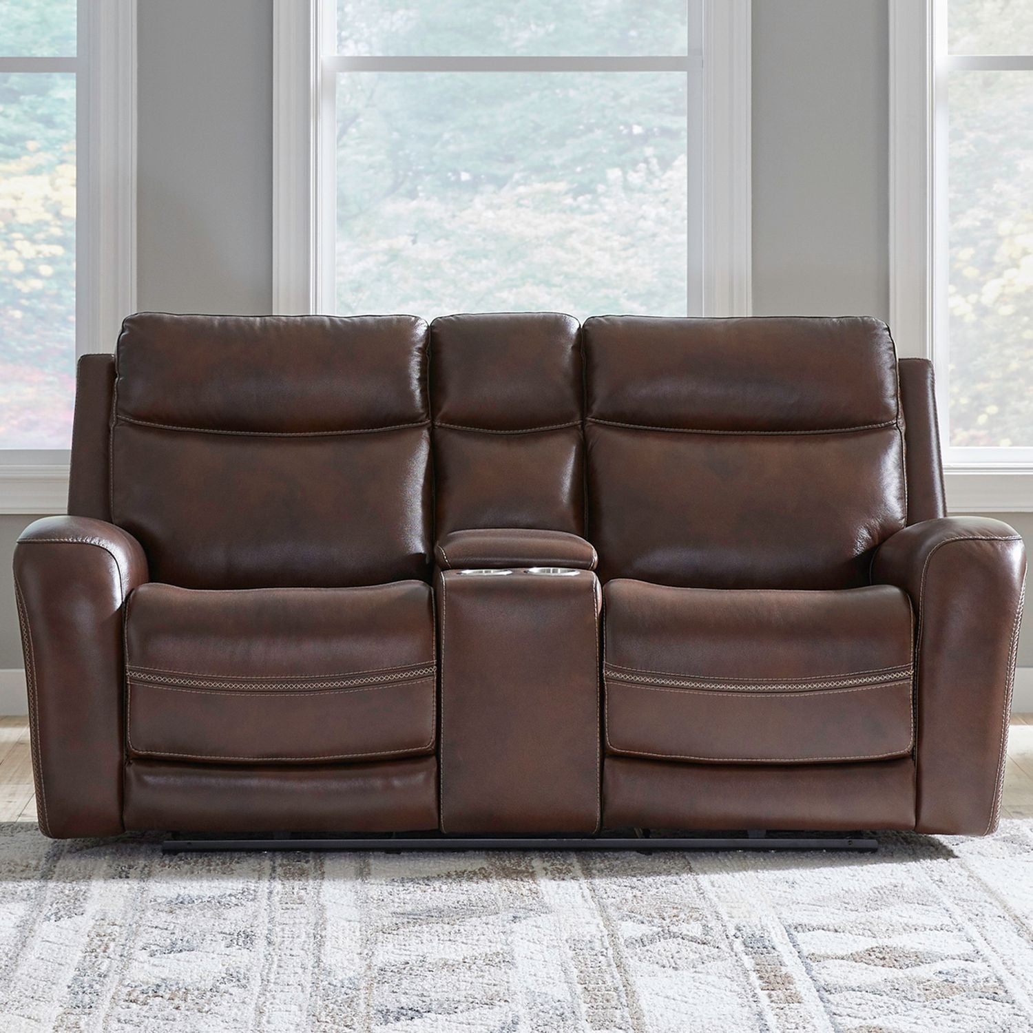 Loveseat w/Console P2 & ZG - Cognac