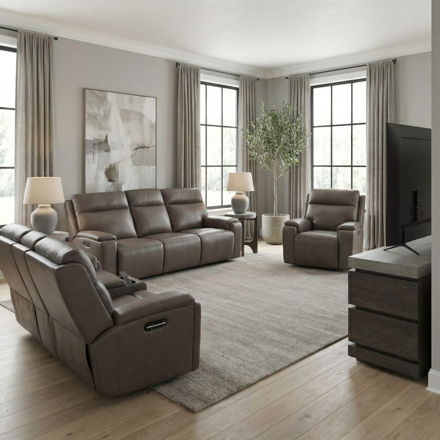 Sofa w/ Loveseat & Recliner