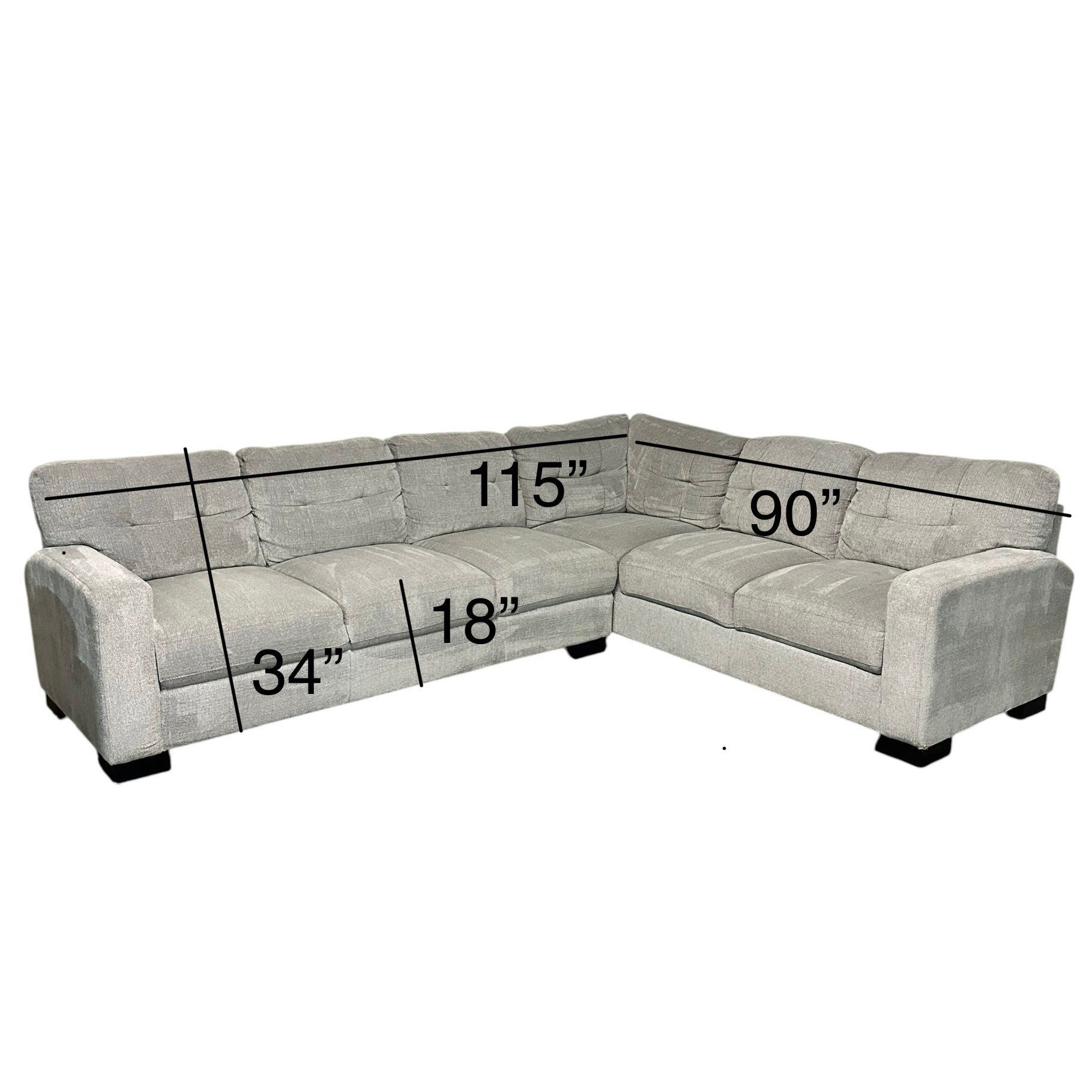 Corner Sectional in Light Gray